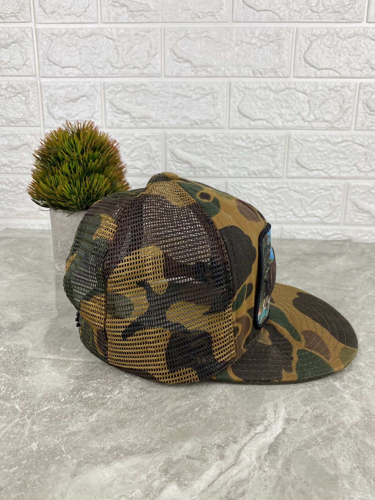 Vintage Vintage Army Camo Trucker Hat Size ONE SIZE - 3 Thumbnail