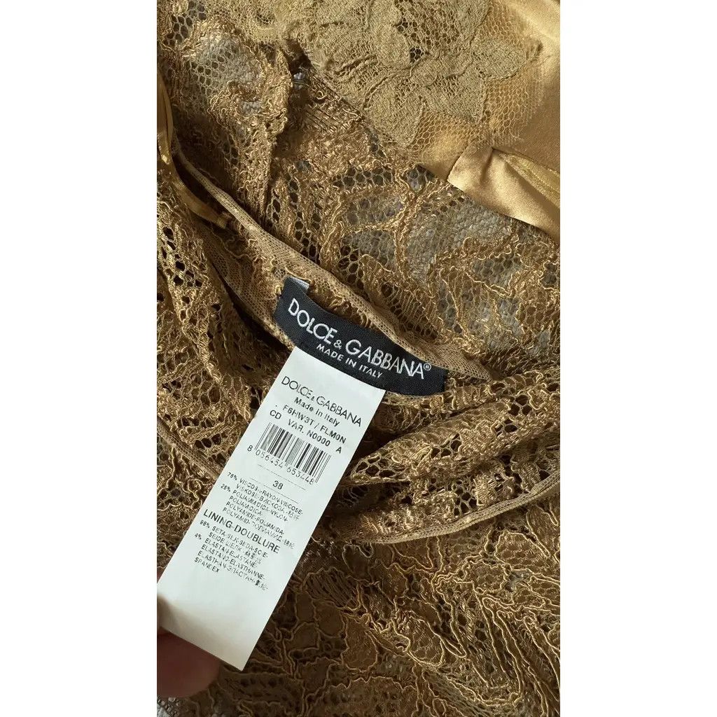 Dolce & Gabbana Dolce & Gabbana Beige Long Sleeve Lace Mini Dress Size IT38 Size XS / US 0-2 / IT 36-38 - 7 Thumbnail