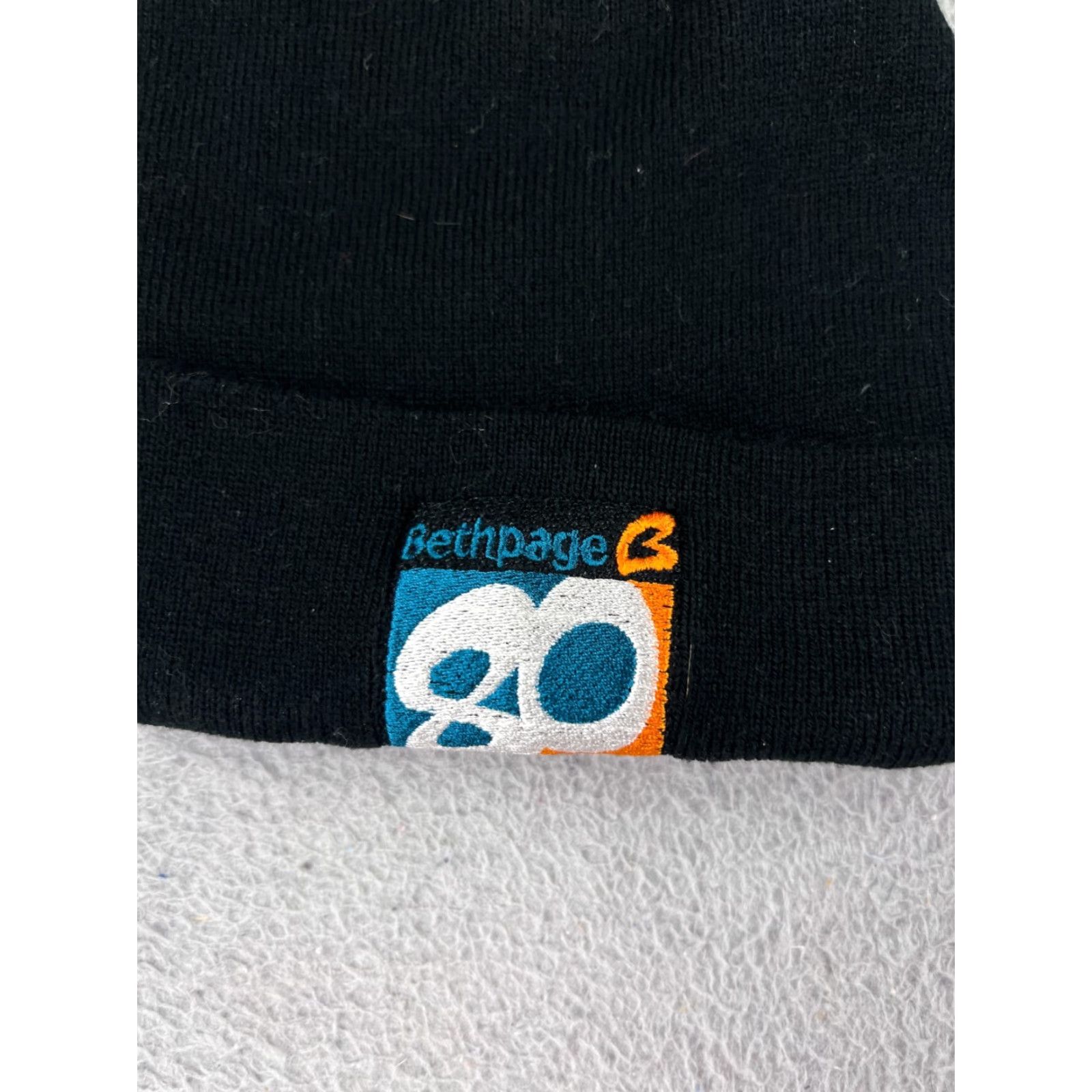 Vintage VINTAGE Beanie Hat Adult One Size BlackKnit 100% Acrylic Bethpage Ski Snow Winter Gray Pattern Striped Mens Beanie Size ONE SIZE - 2 Thumbnail