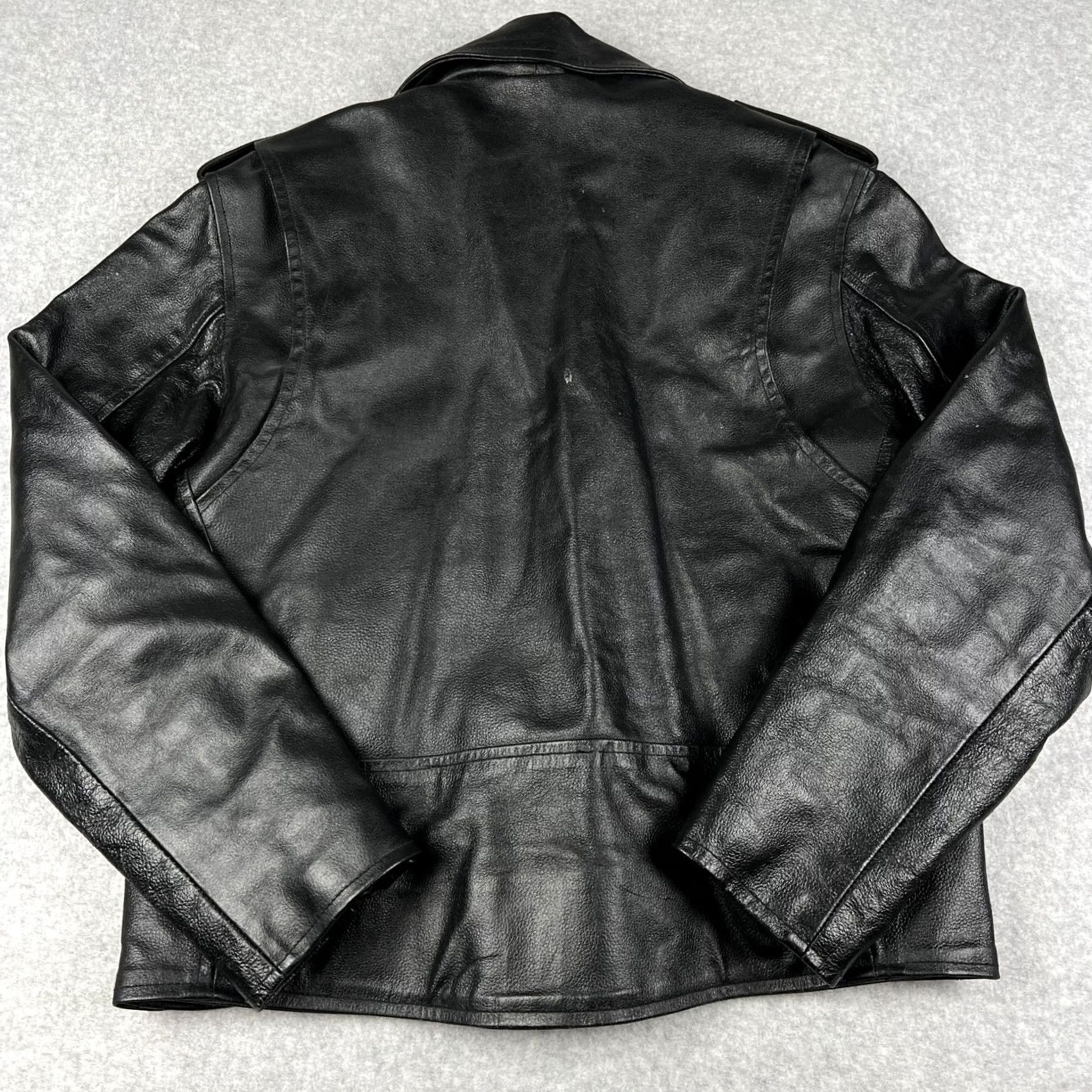 Vintage VINTAGE MAS Leather Motocycle Biker Jacket Belted Medium Mens Black Pockets Size US M / EU 48-50 / 2 - 2 Thumbnail