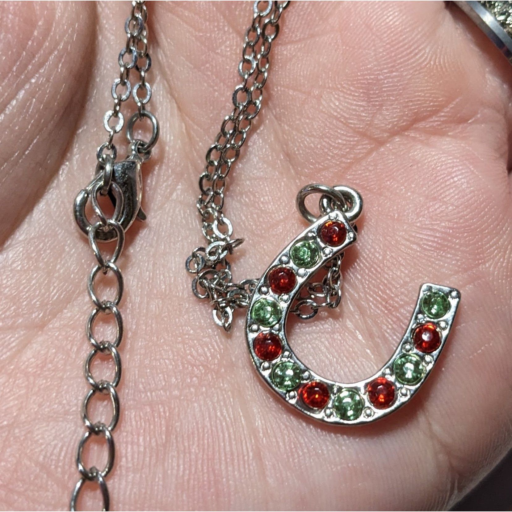 Other Red And Green Rhinestone Horseshoe Necklace Size ONE SIZE - 11 Thumbnail