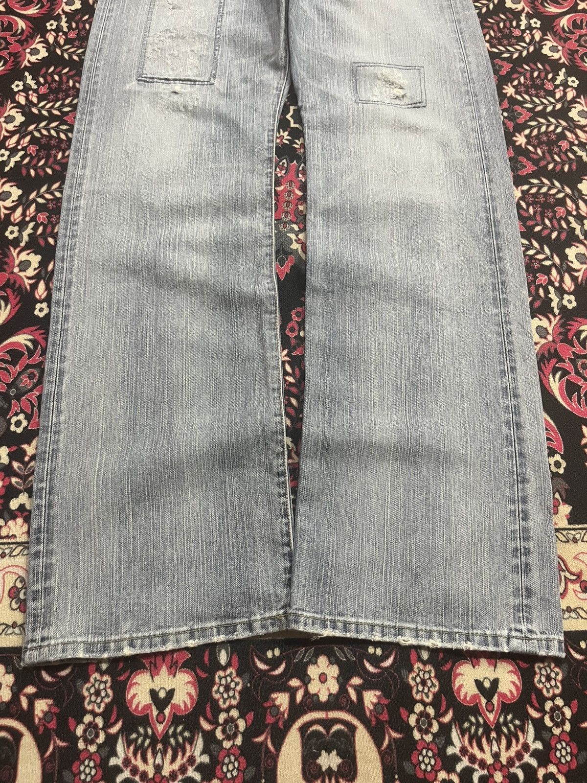 Edwin Vintage Edwin XVS Light Blue Sashiko Patchwork Loose Jeans Size US 34 / EU 50 - 10 Thumbnail