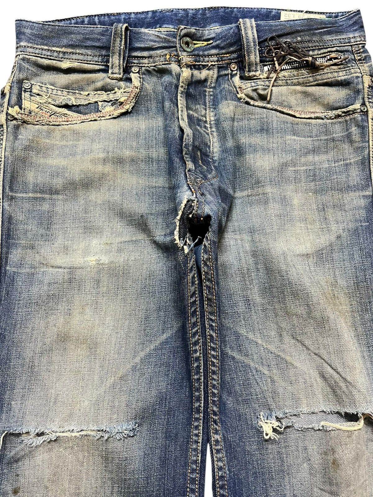 Diesel Vintage Diesel Paddom Mudwash Ripped Distressed Denim Size US 31 - 2 Thumbnail