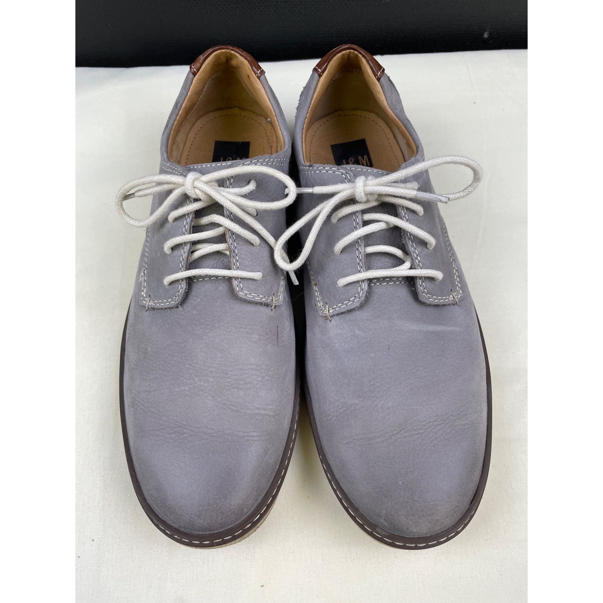 Johnston & Murphy Johnston & Murphy Men's Gray Leather Casual Shoes/Oxfords Si Size US 9.5 / EU 42-43 - 1 Thumbnail