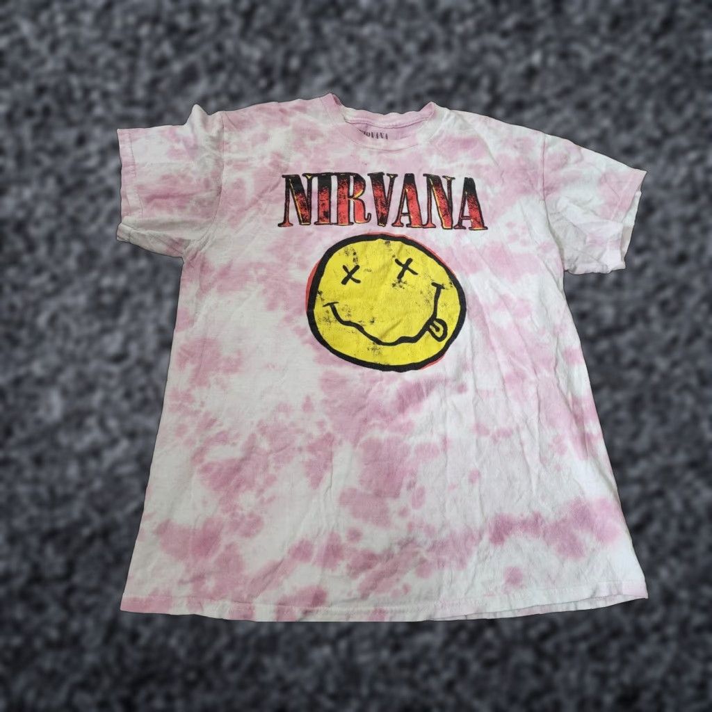 Pinko NIRVANA Pink Tie Dye Graphic T-Shirt Womens Medium Music Band Tee Size M / US 6-8 / IT 42-44 - 1 Thumbnail