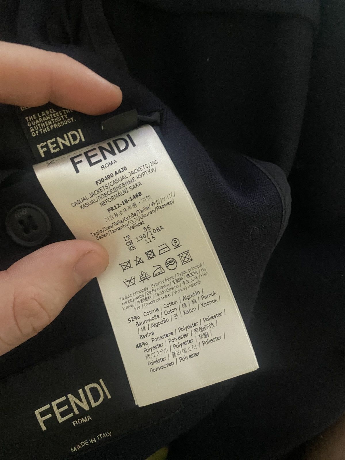 Fendi Casual jacket Fendi Size US XL / EU 56 / 4 - 7 Thumbnail