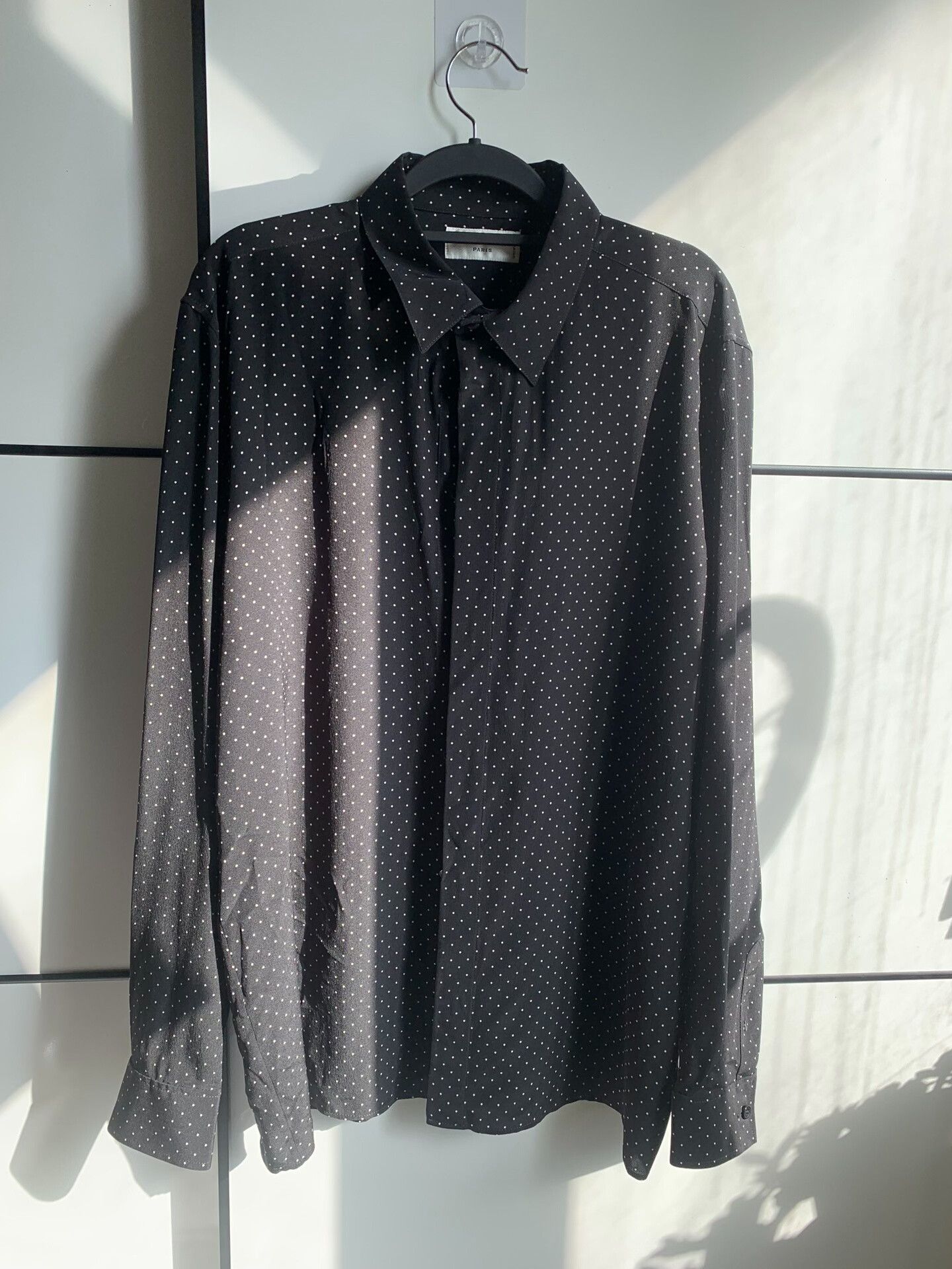 Saint Laurent Paris Saint Laurent Black Polka Dot Shirt Size US S / EU 44-46 / 1 - 1 Thumbnail