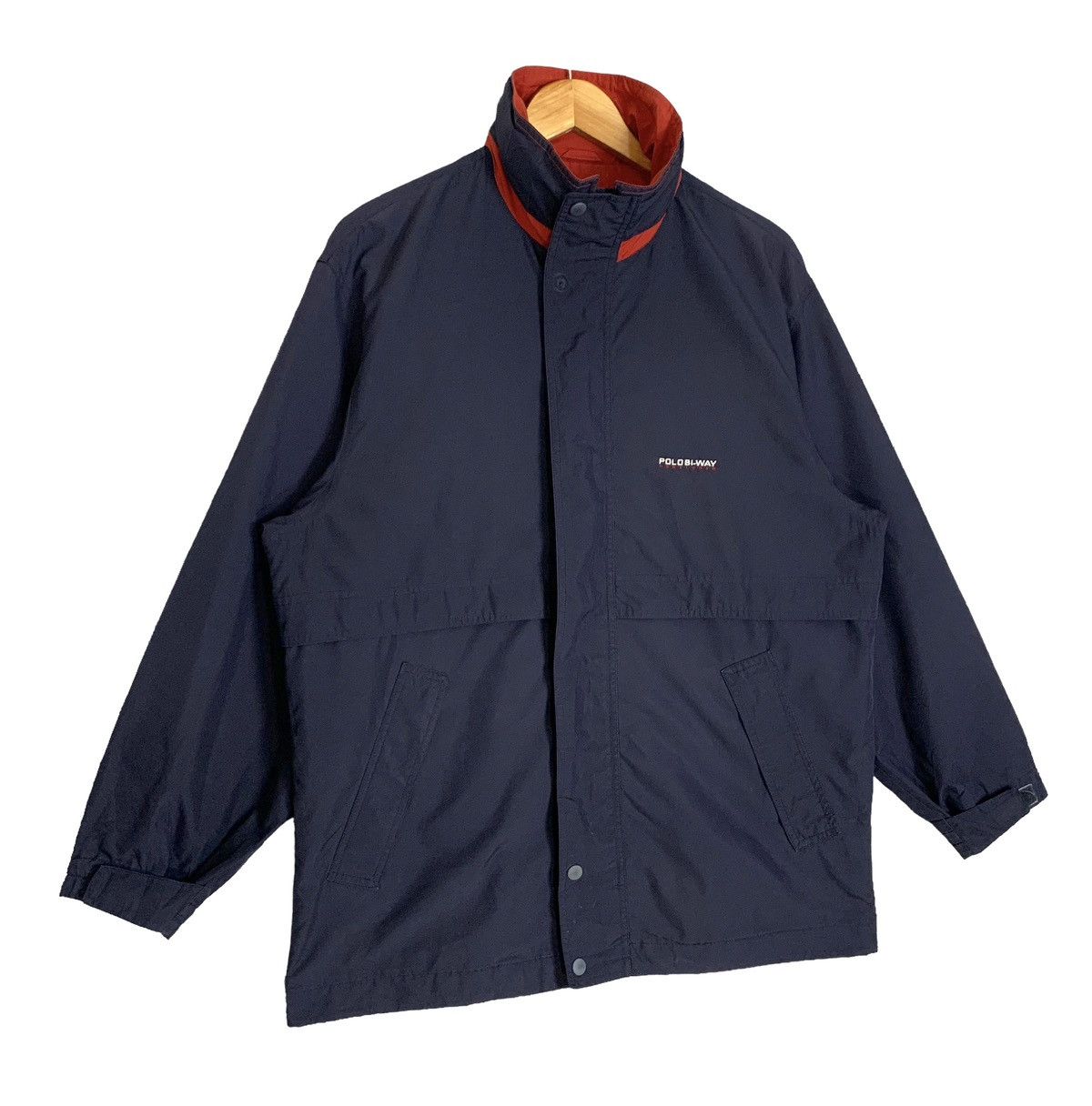 Vintage Polo Sports Bi-way Zipper Hoodie Windbreaker Jacket