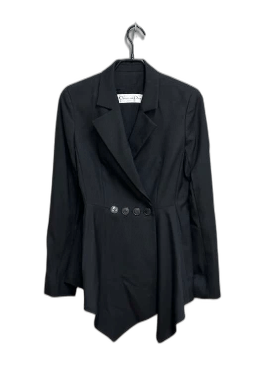 Black Bar Jacket with Waist Button Design-2505