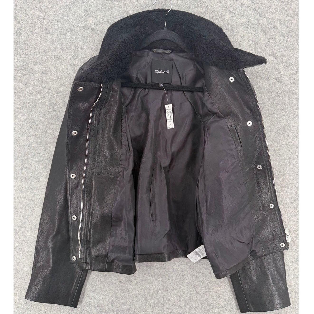 Madewell NWT Madewell Sherpa-Collar Asymmetric Zip Leather Jacket Size XL / US 12-14 / IT 48-50 - 10 Thumbnail