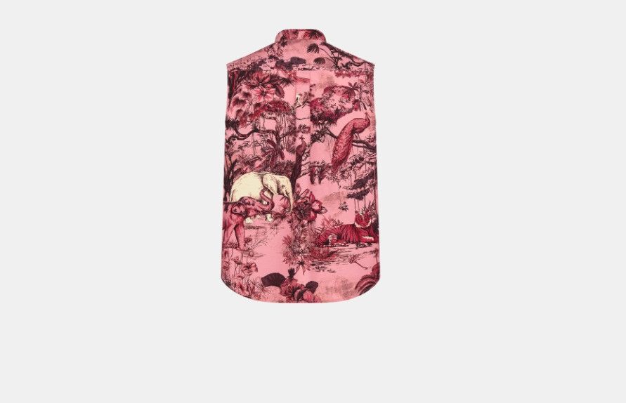 Dior o1w1db10824 Cotton & Silk Sleeveless Blouse in Multicolor Size M / US 6-8 / IT 42-44 - 2 Thumbnail