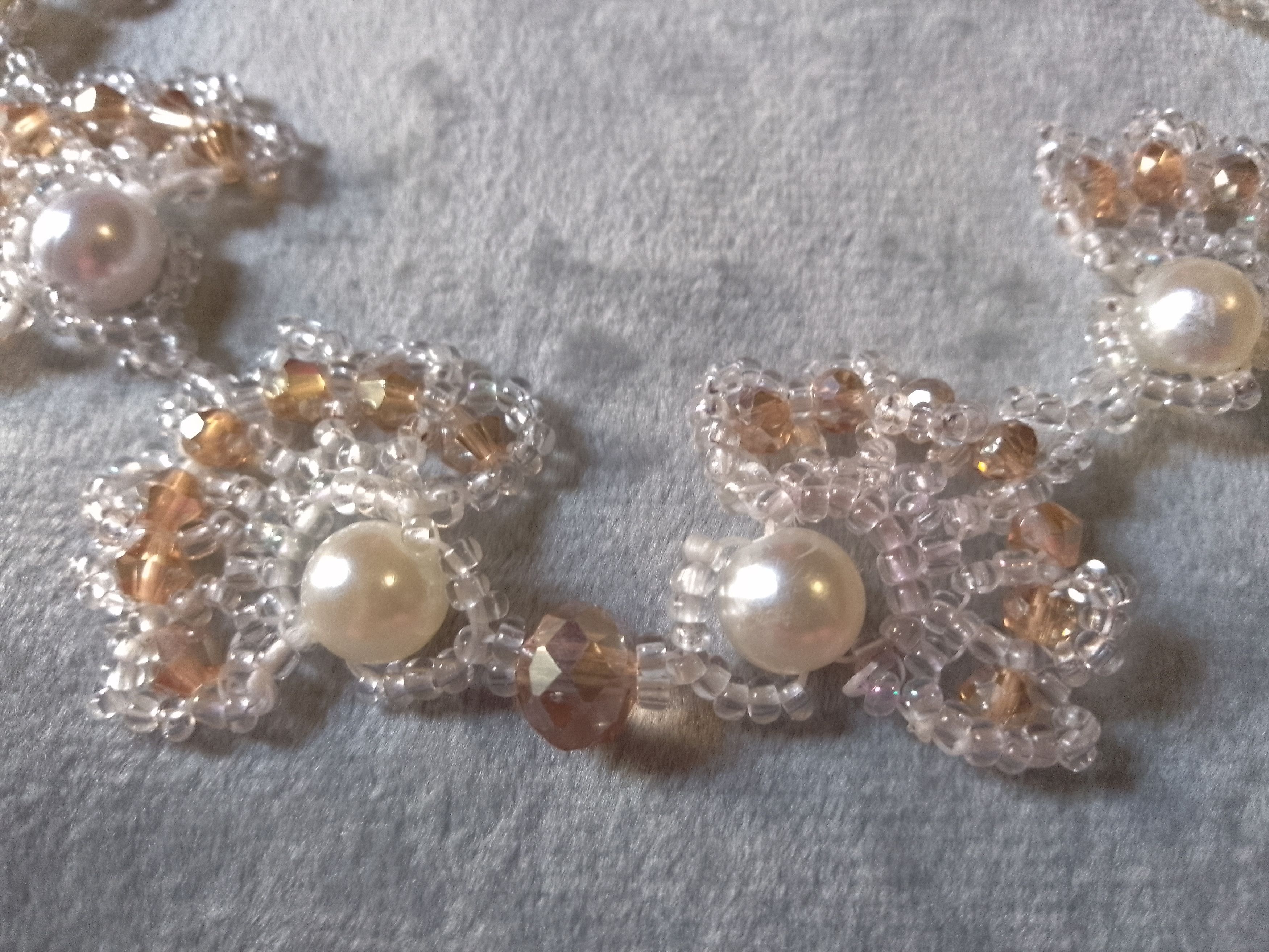 Handmade Necklace. Pearls, Crystal. Earrings. Handmade. Elegant Size ONE SIZE - 2 Thumbnail