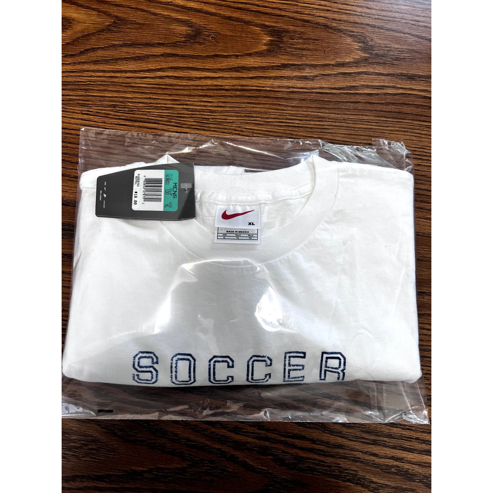 Nike Vintage Nike Soccer NWT T-Shirt-90s White Tag-Sz:XL Swoosh Size US XL / EU 56 / 4 - 9 Thumbnail