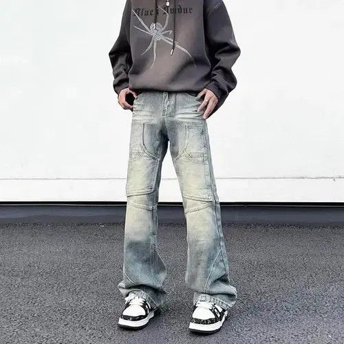 VIBE Vintage washed street patchwork jeans Size US 32 / EU 48 - 1 Thumbnail