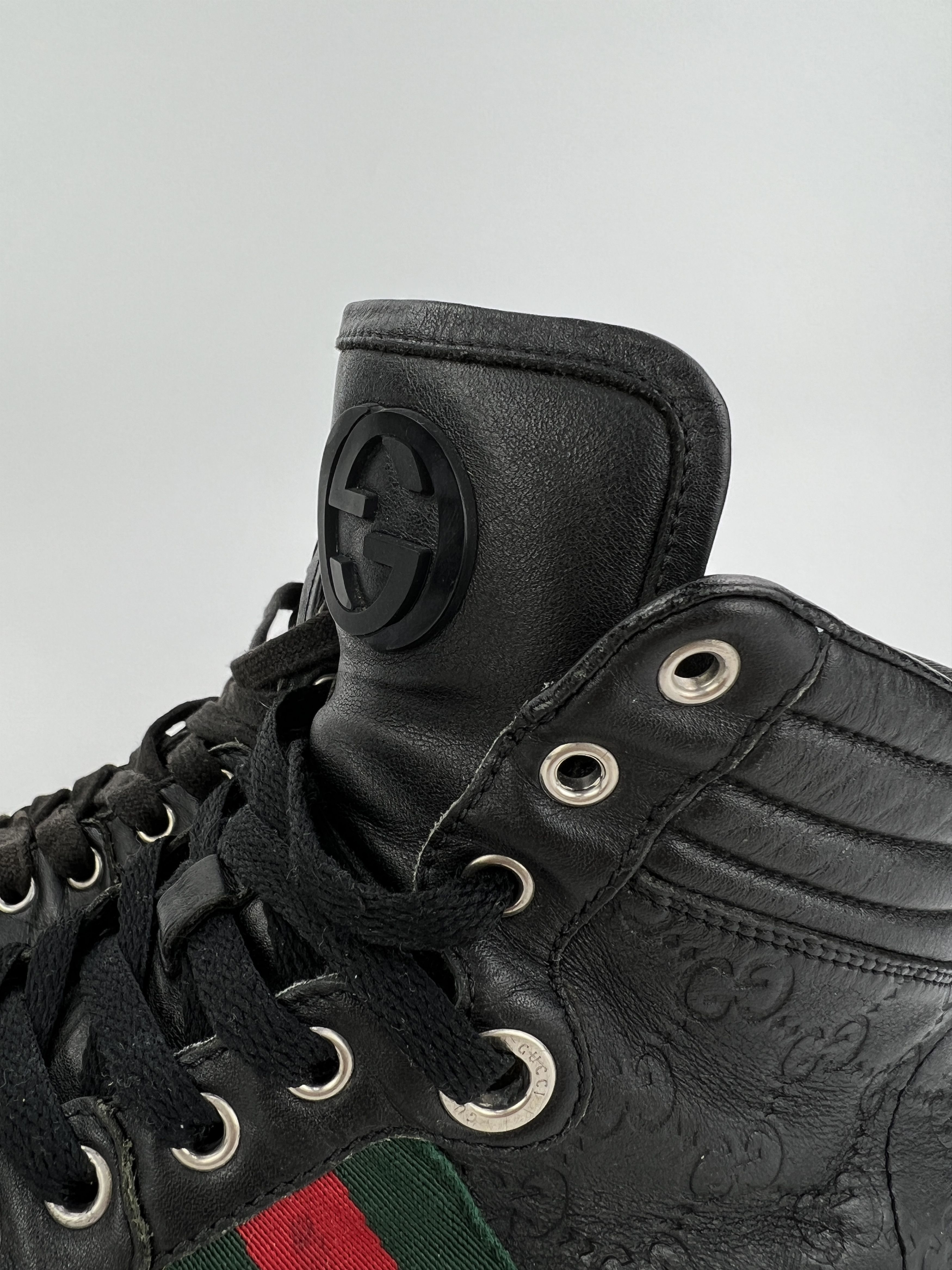 Gucci × Vintage Vintage Gucci GG Monogram Leather High Sneakers Size US 7.5 / EU 40-41 - 14 Thumbnail