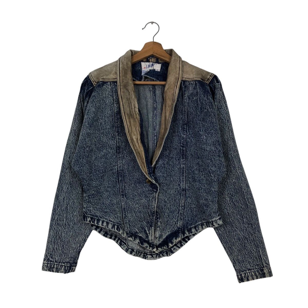 Japanese Brand 📌Vintage Cropped Biker Denim Jacket Livevire Issey Miyake Size US M / EU 48-50 / 2 - 2 Thumbnail
