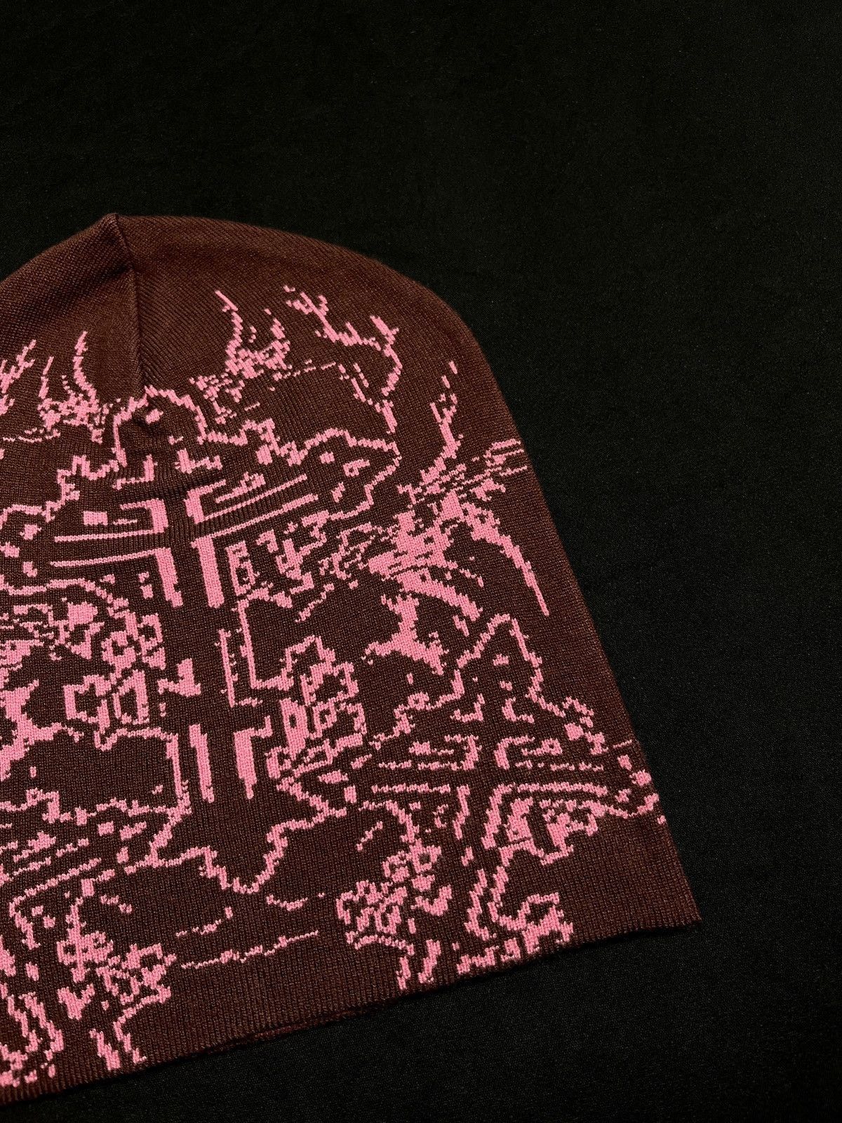 Japanese Brand Rare Y2k Gothic Cross Pattern No Cuff Knit Skull Cap Beanie Size ONE SIZE - 3 Thumbnail