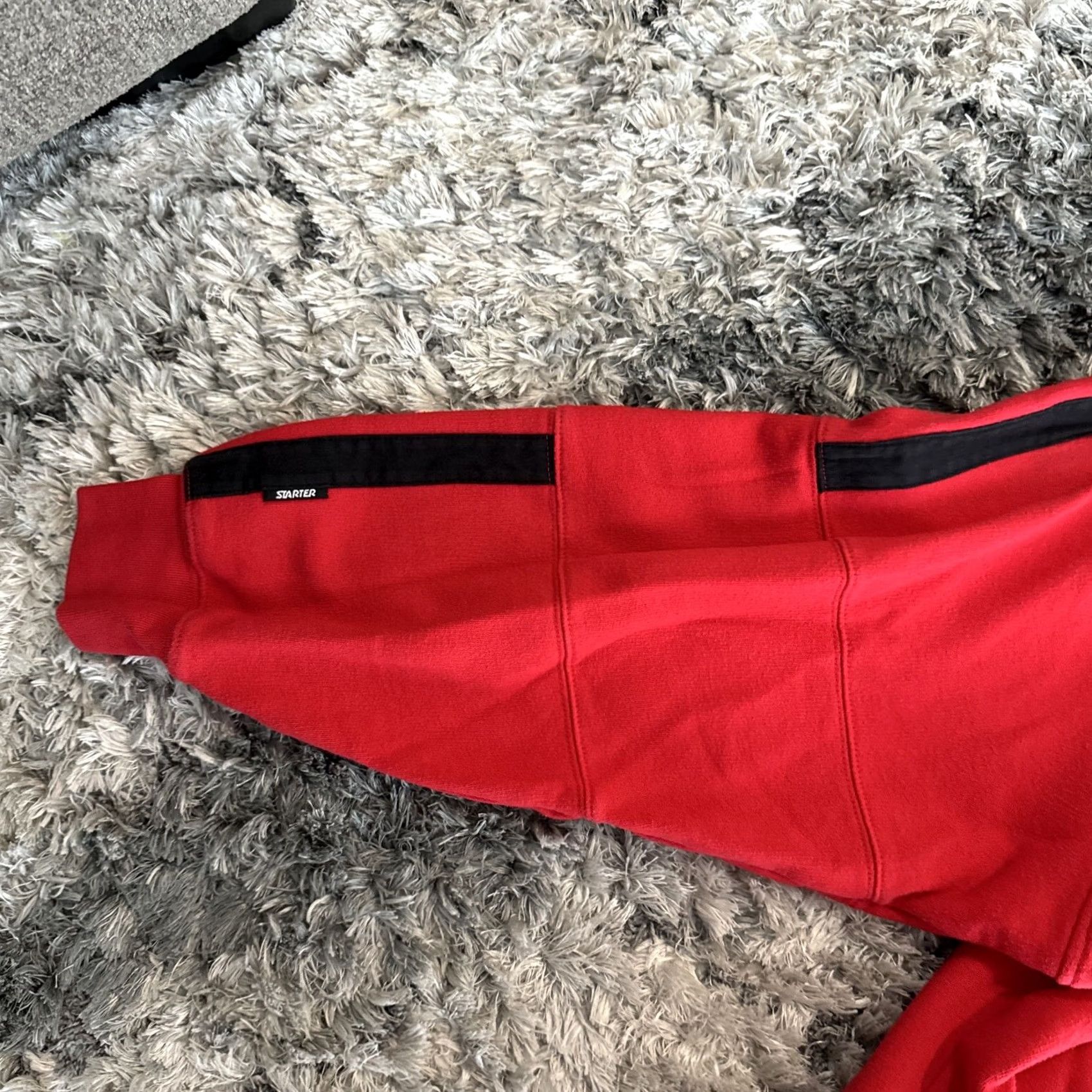 Starter VINTAGE 90s Starter Hoodie XL Mens Red Spell Out Pullover Hooded Pockets Size US XL / EU 56 / 4 - 4 Thumbnail