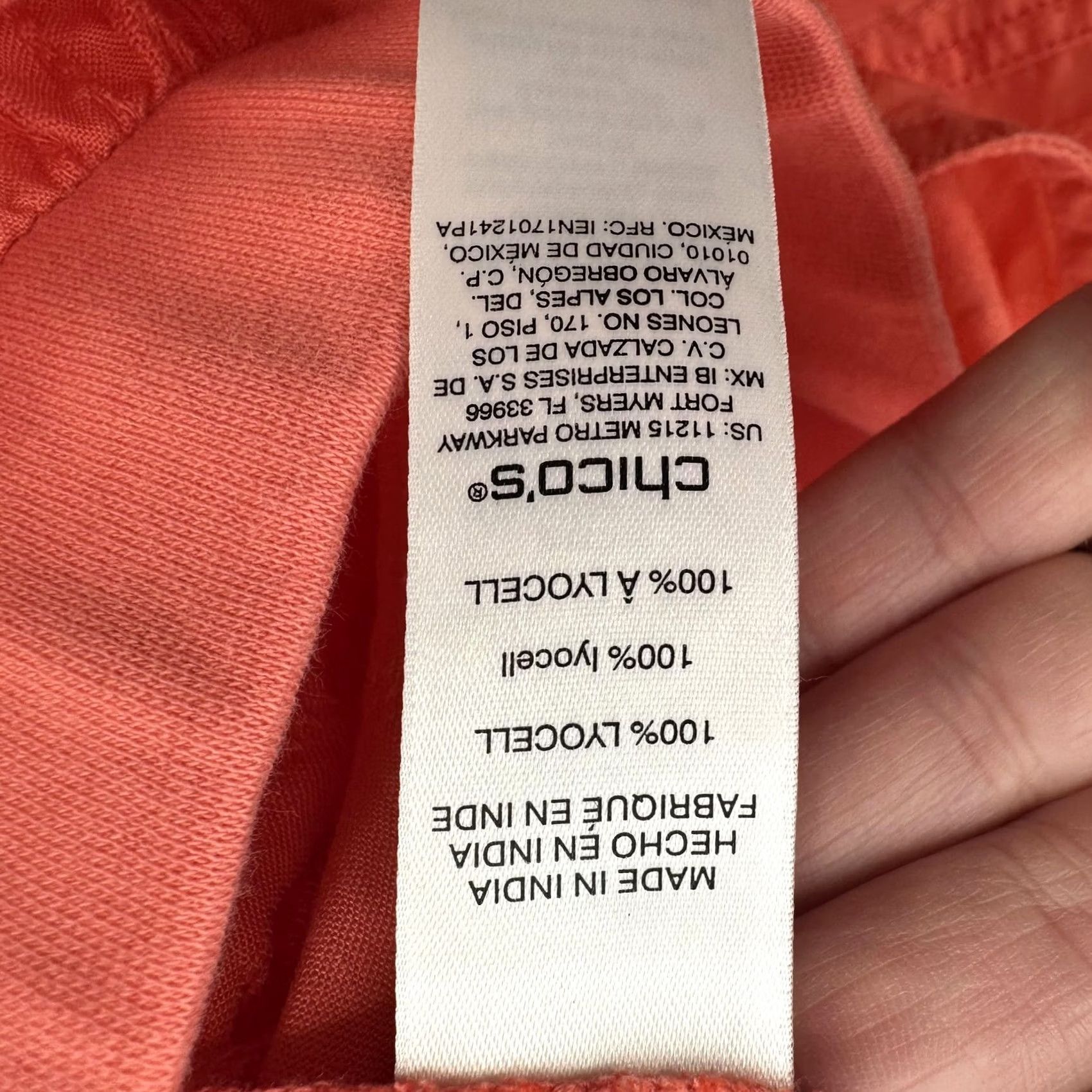 Vintage VINTAGE Chico's Pants Womens Small 0 Coral Lyocell Cropped Elastic Waist Pockets Tapered Pull-On Size 25" / US 0 / IT 36 - 3 Thumbnail