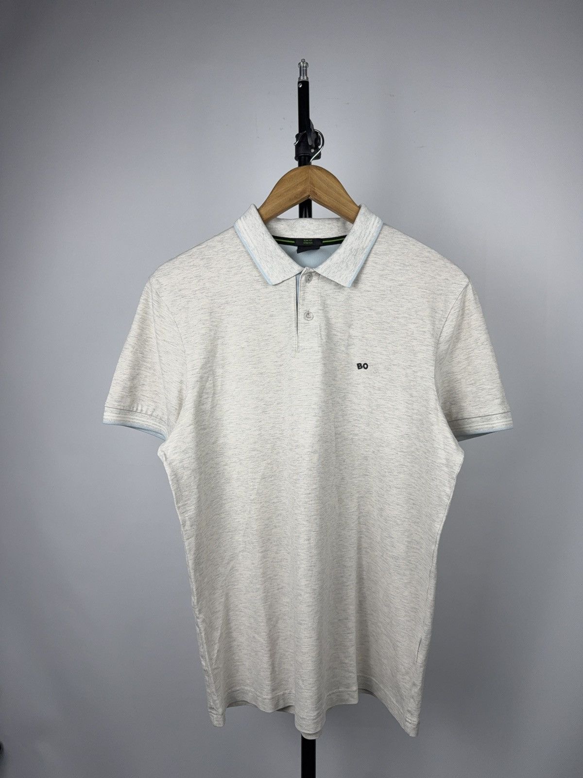 Hugo Boss Hugo Boss BO/SS Logo Slim Fit Stretch Polo Shirt Light Grey Size US L / EU 52-54 / 3 - 1 Thumbnail