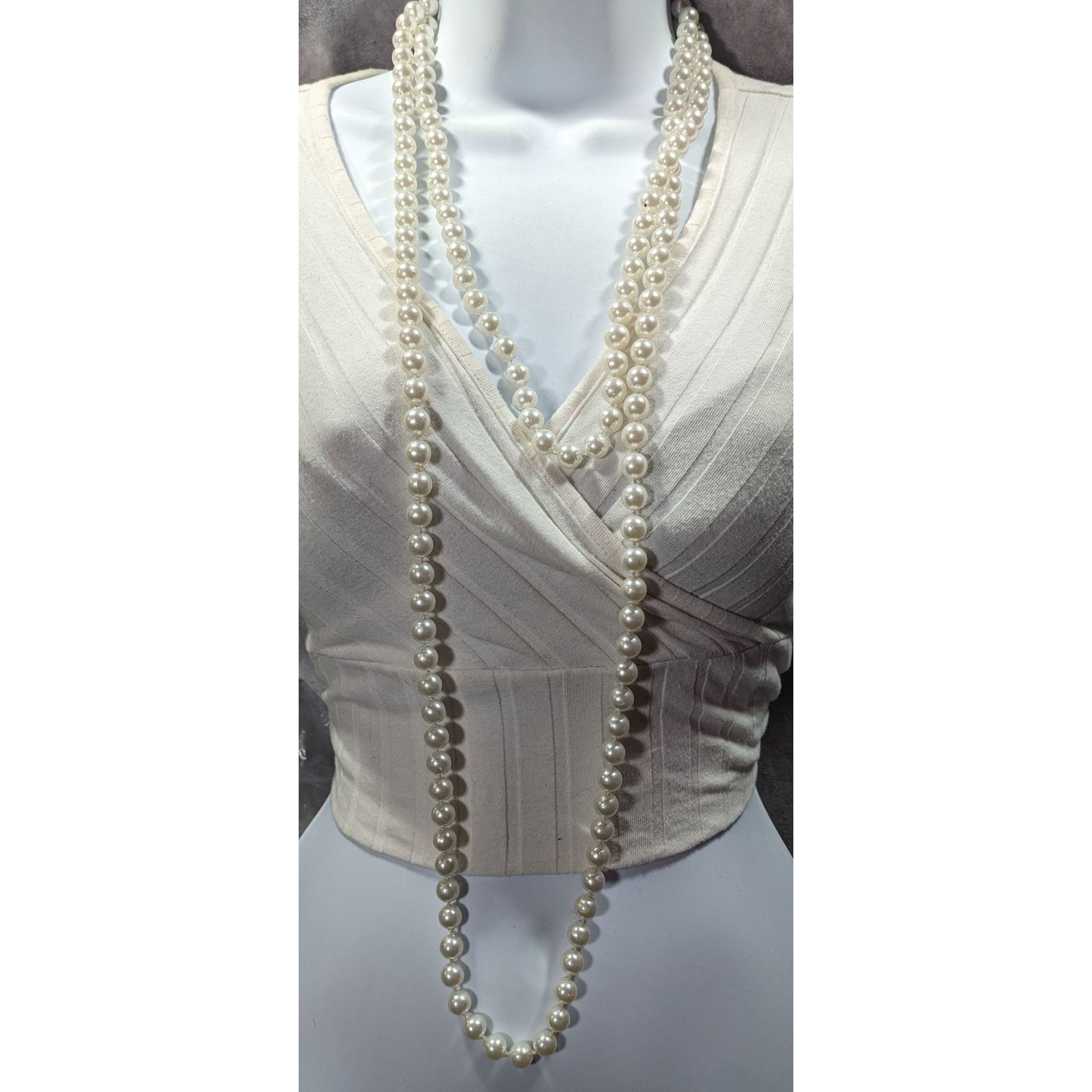 Other Extra Long Glam Beaded Faux Pearl Necklace Size ONE SIZE - 4 Thumbnail