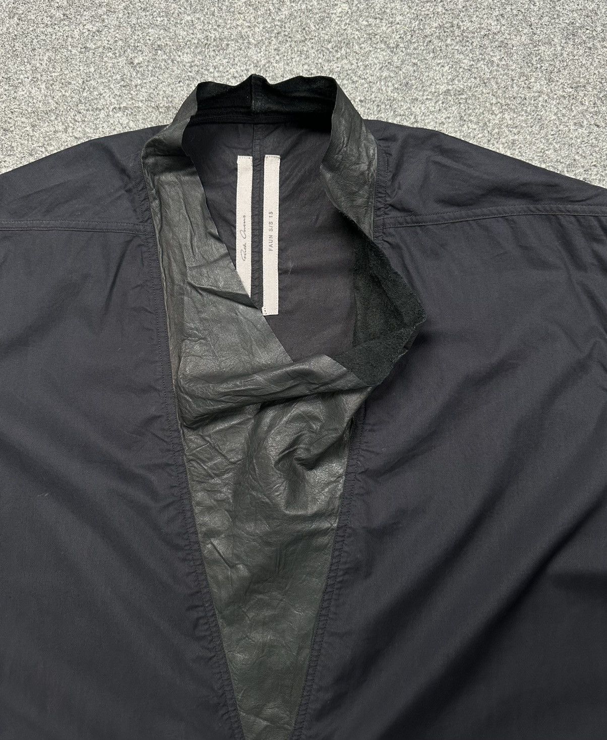 Rick Owens Rick Owens - Main Line S/S15 “FAUN” Leather Trimmed Tunic Size US L / EU 52-54 / 3 - 4 Thumbnail
