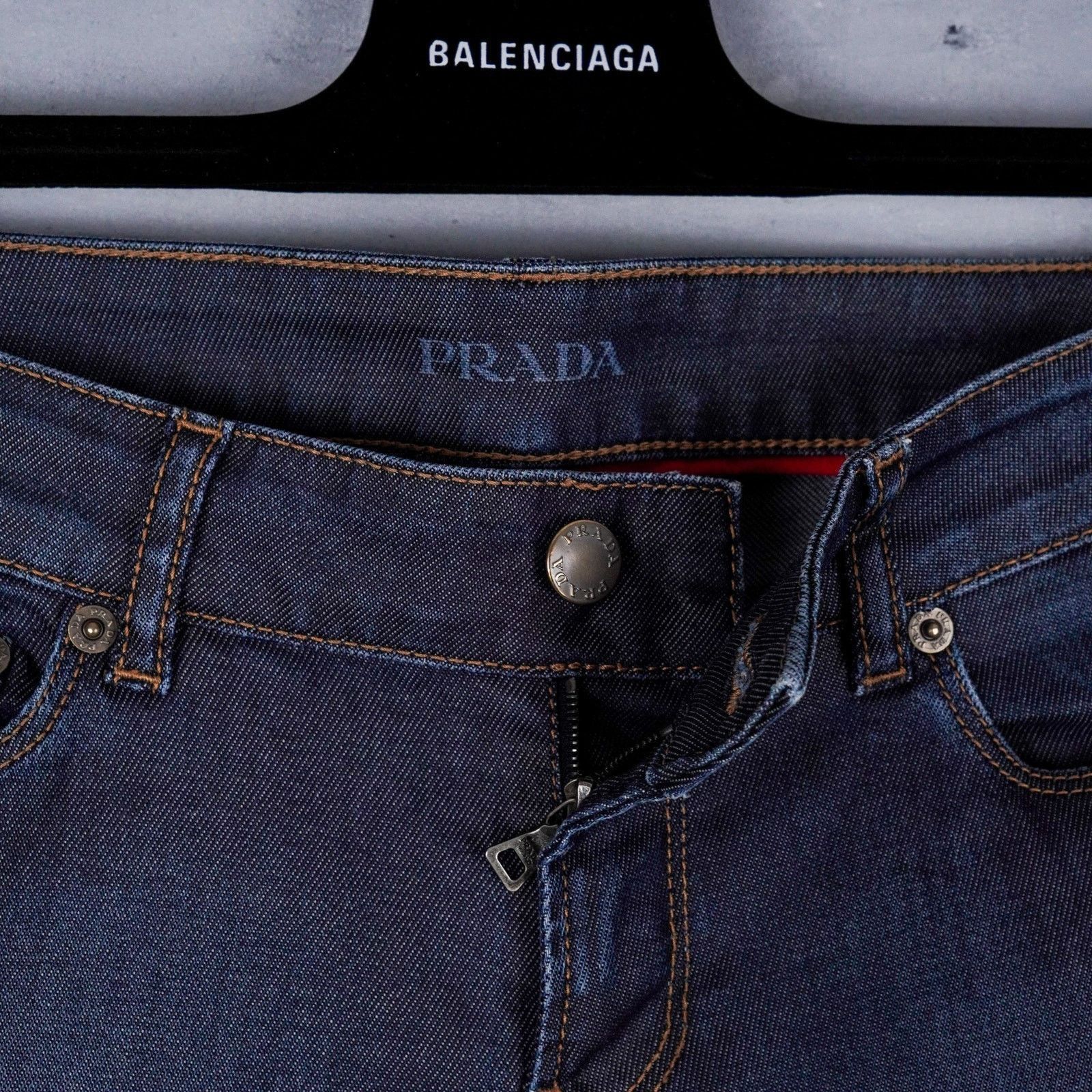 Prada Vintage prada raw dark blue womens contour fit pants jeans Size 26" / US 2 / IT 38 - 5 Thumbnail