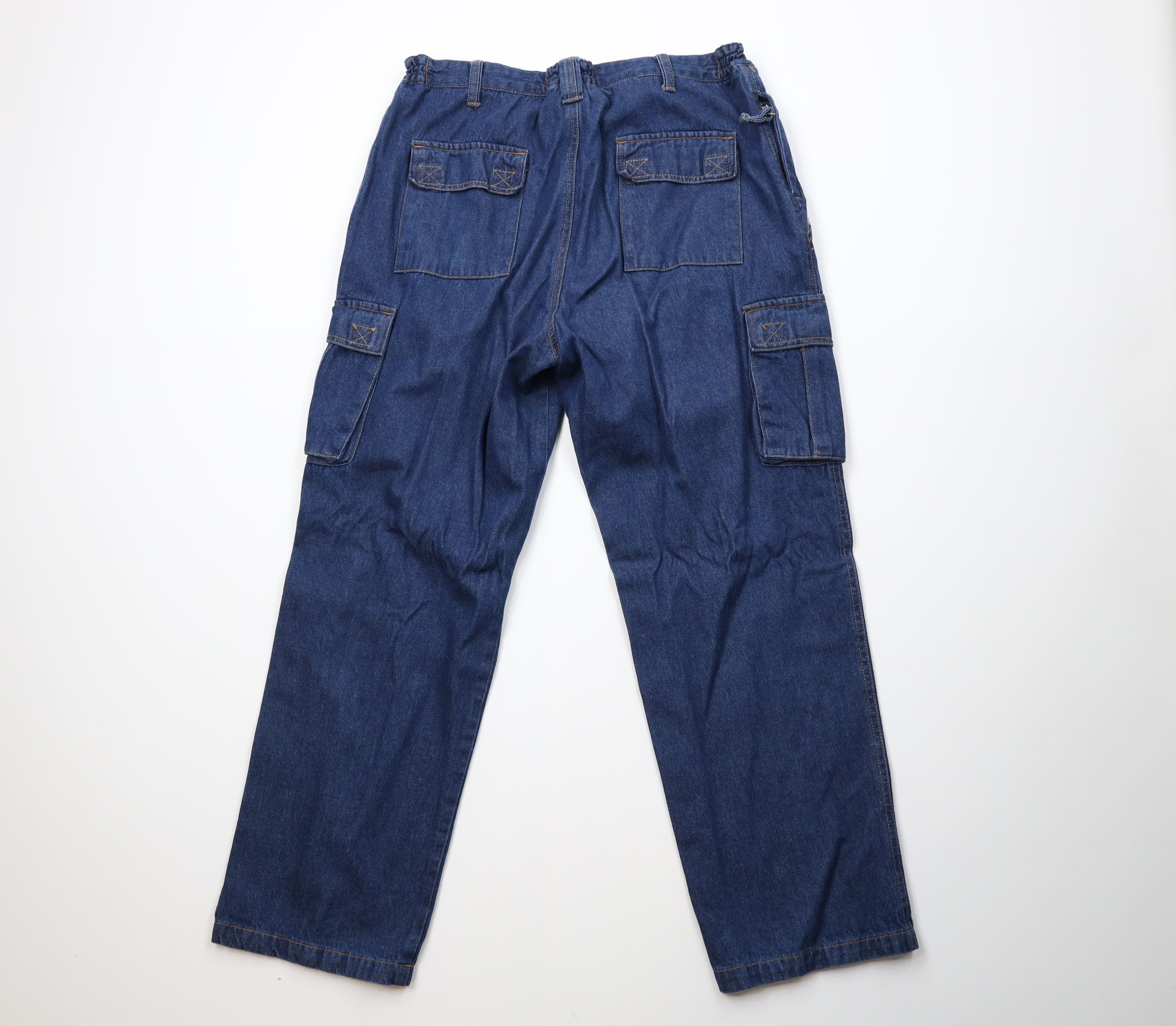 Vintage Vintage 90s Y2K Streetwear Baggy Wide Leg Cargo Denim Jeans Size US 38 / EU 54 - 10 Thumbnail