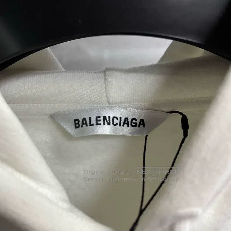 Balenciaga Balenciaga White Small Logo Cotton Long-sleeve Sweatshirt Size US XS / EU 42 / 0 - 2 Thumbnail