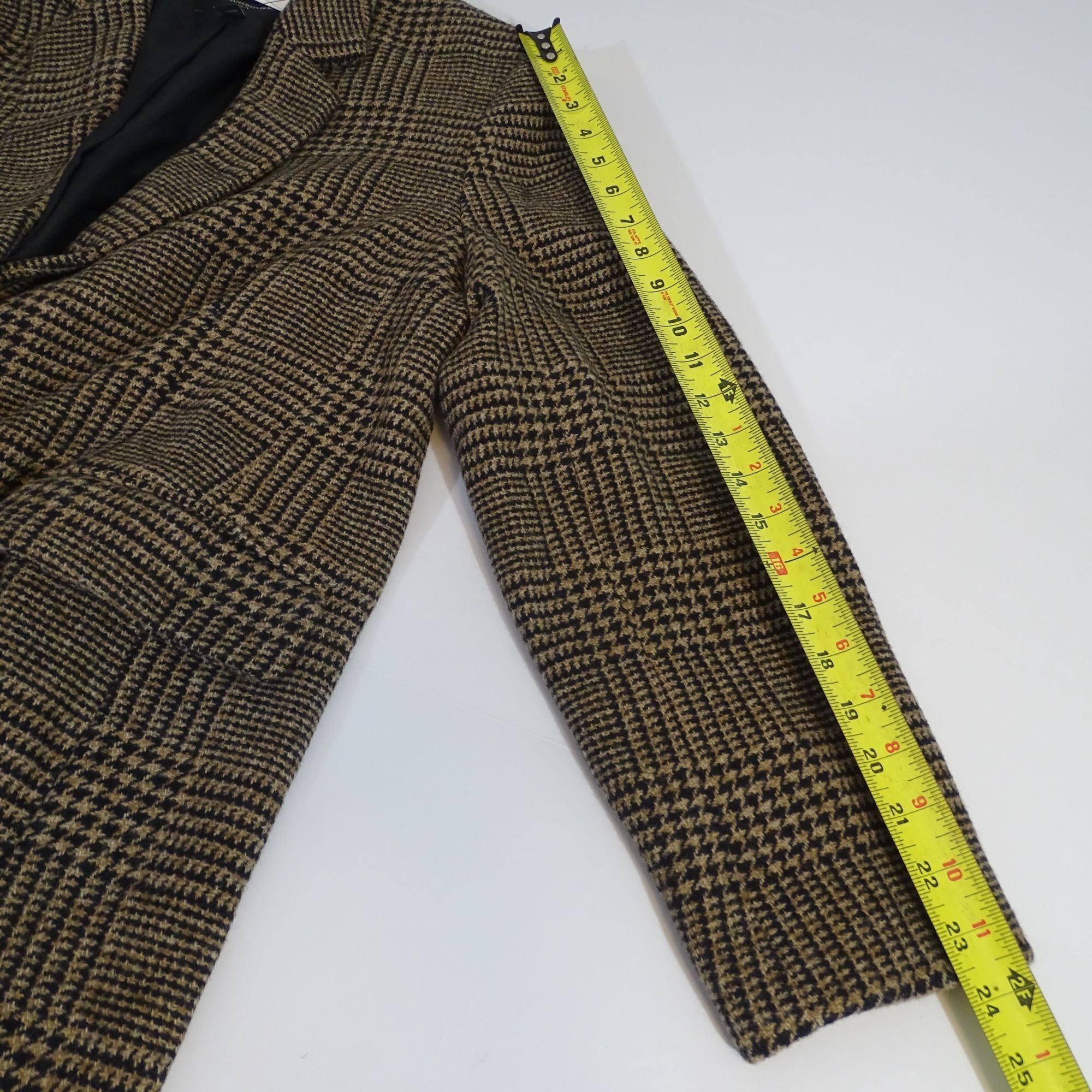 Banana Republic Banana Republic Women Glen Plaid Blazer Brown Black Wool 18 Size XXL / US 16-18 / IT 52-54 - 12 Thumbnail