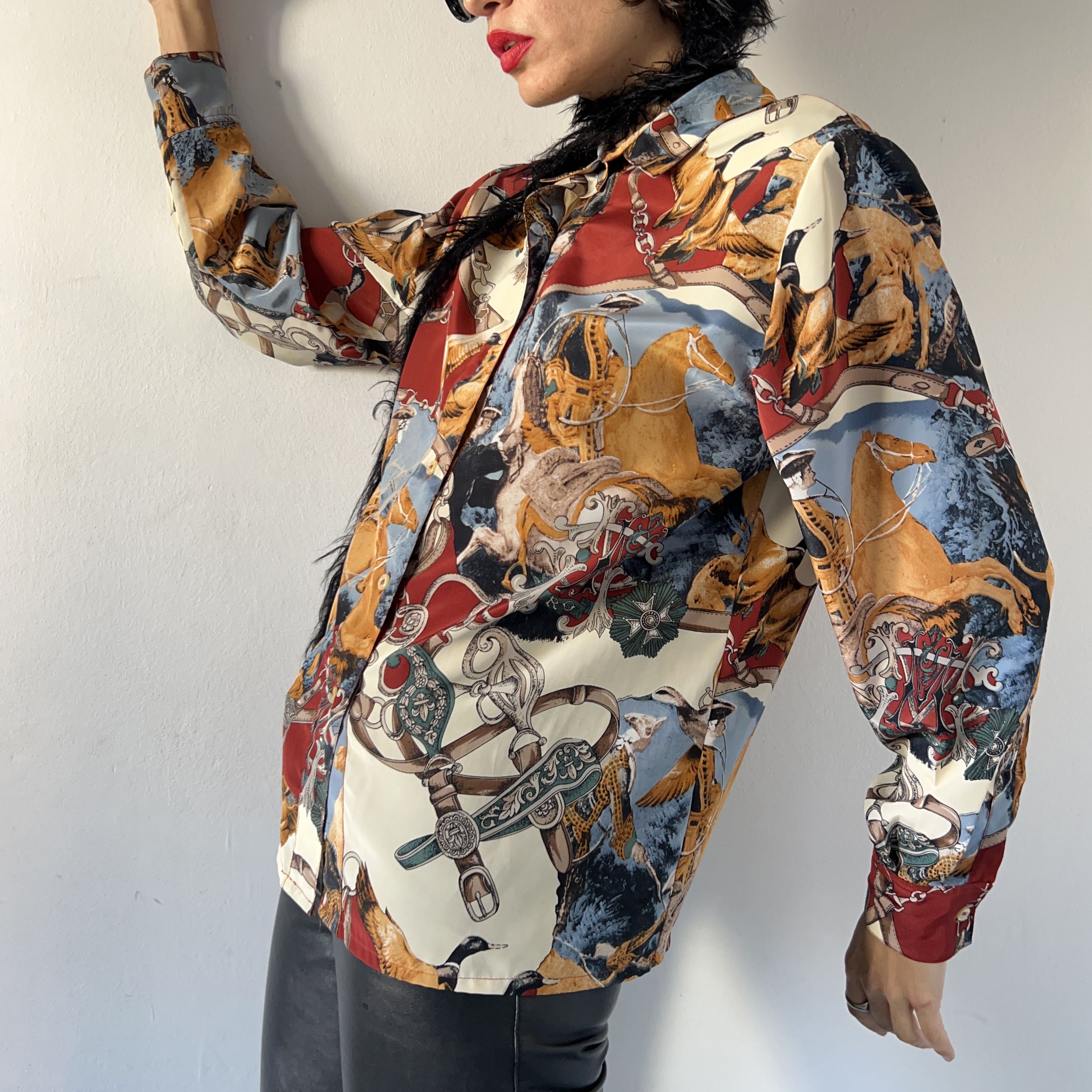 Vintage Vintage 90s novelty print blouse Size S / US 4 / IT 40 - 3 Thumbnail