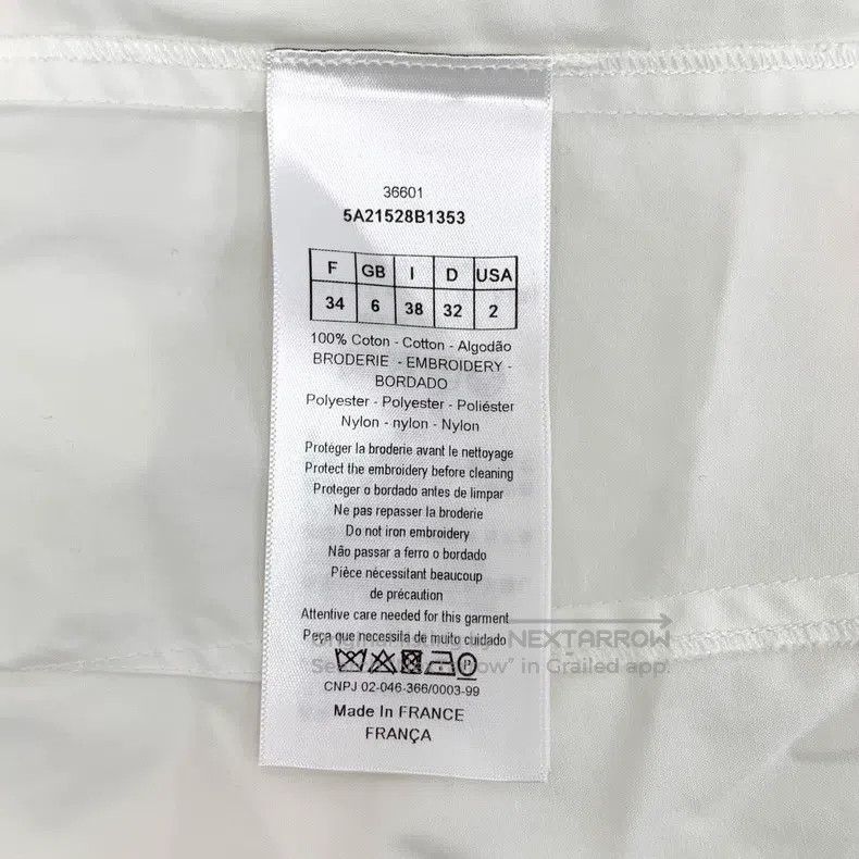 Dior Dior White logo sequin embroidered cotton lapel single-bre Size XXS / US 00 / IT 34 - 6 Thumbnail