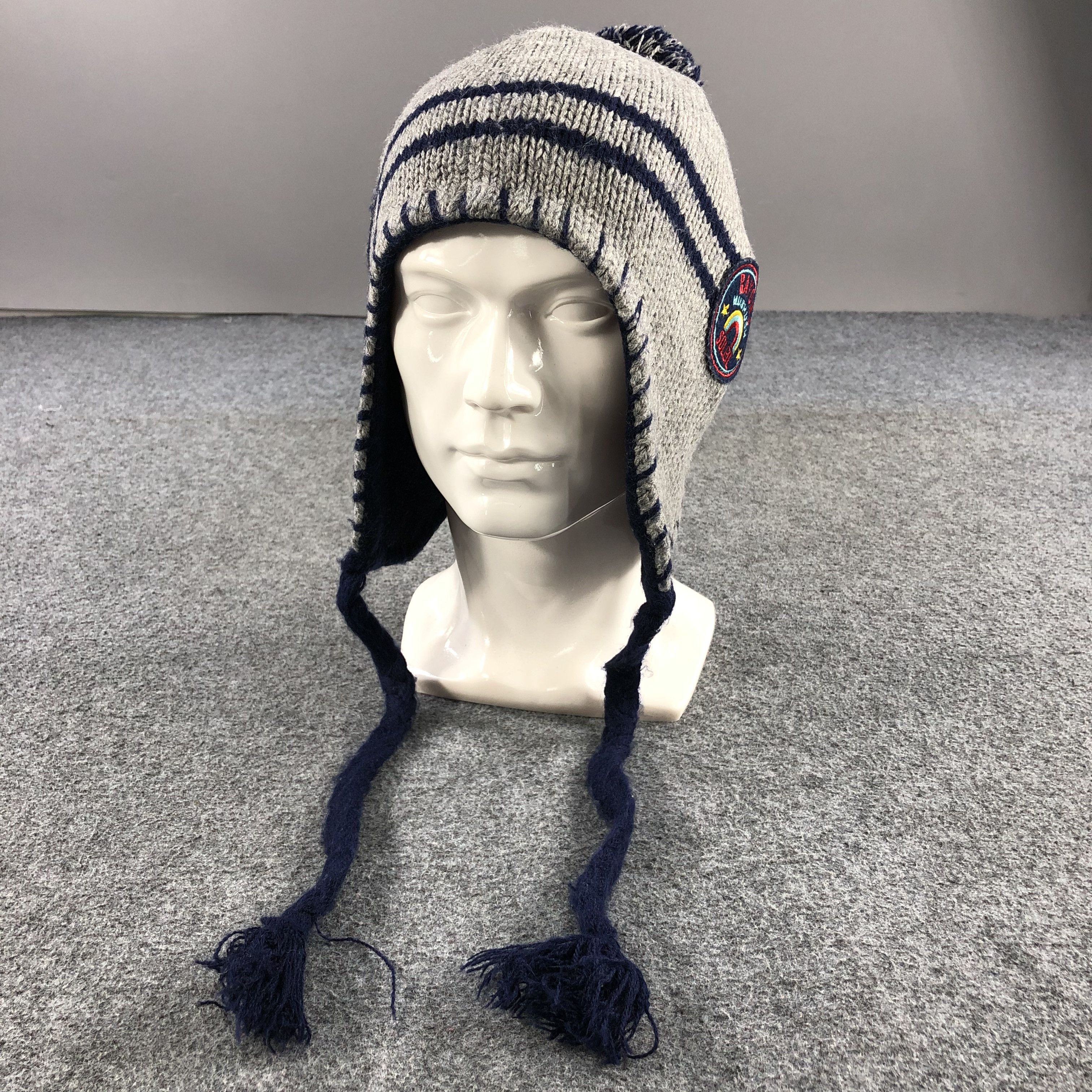 image of Vintage x Winter Session Hush Hush Earflap Bobble Beanie Snowcap Snow Hat B281, Men's