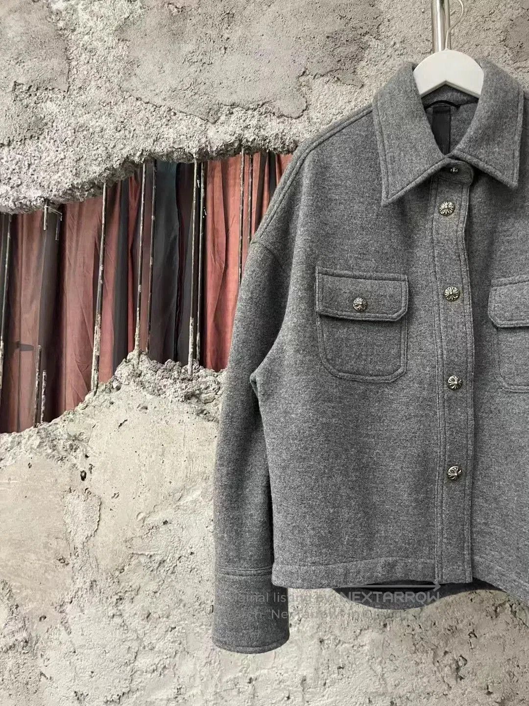 Chrome Hearts Chrome Hearts Gray Silver Buckle Wool Jacket. Size US S / EU 44-46 / 1 - 3 Thumbnail