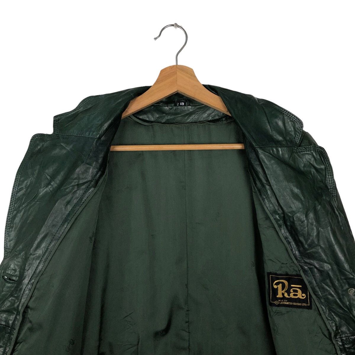 Japanese Brand VINTAGE LONG JACKET GENUINE LEATHER RA INSPIRE RICK OWENS Size M / US 6-8 / IT 42-44 - 10 Thumbnail