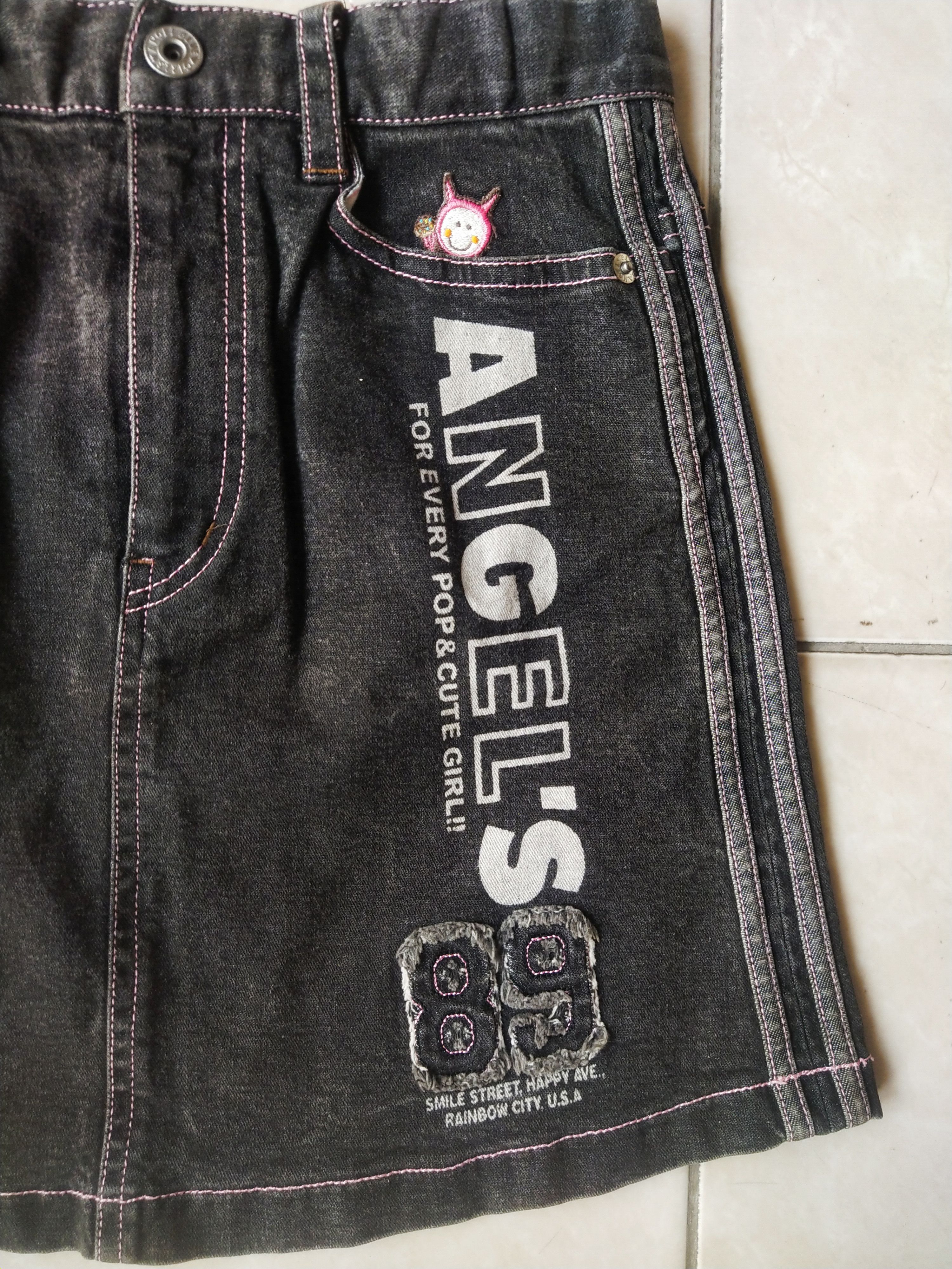 Angel Blue Angel Blue Girls Denim Mini Skirt Y2K Harajuku Kawaii Style Size 25" / US 0 / IT 36 - 2 Thumbnail
