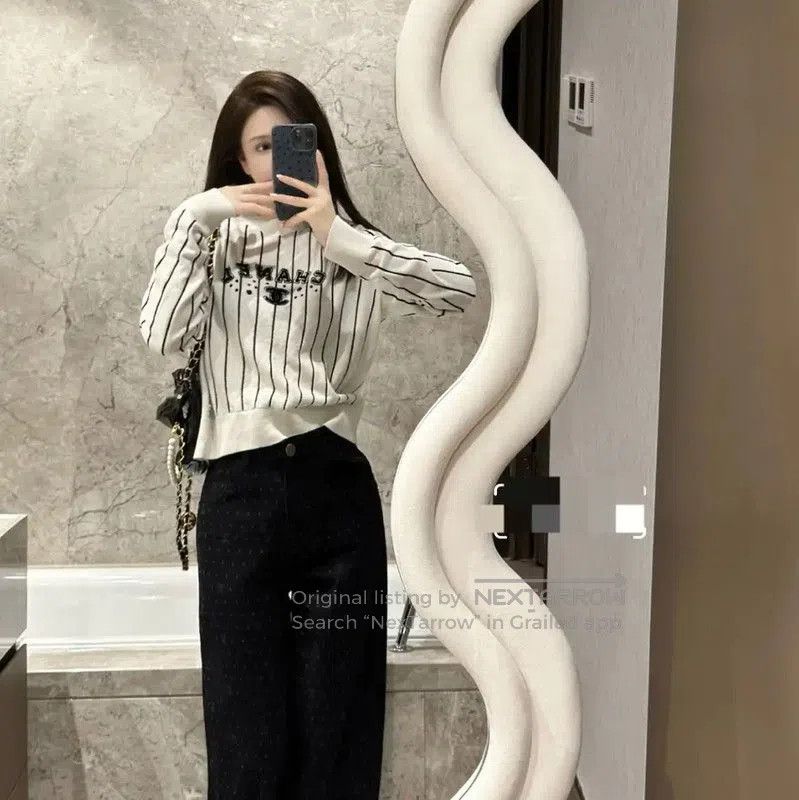 Chanel Chanel Striped White Pullover Sweater . Size M / US 6-8 / IT 42-44 - 9 Thumbnail