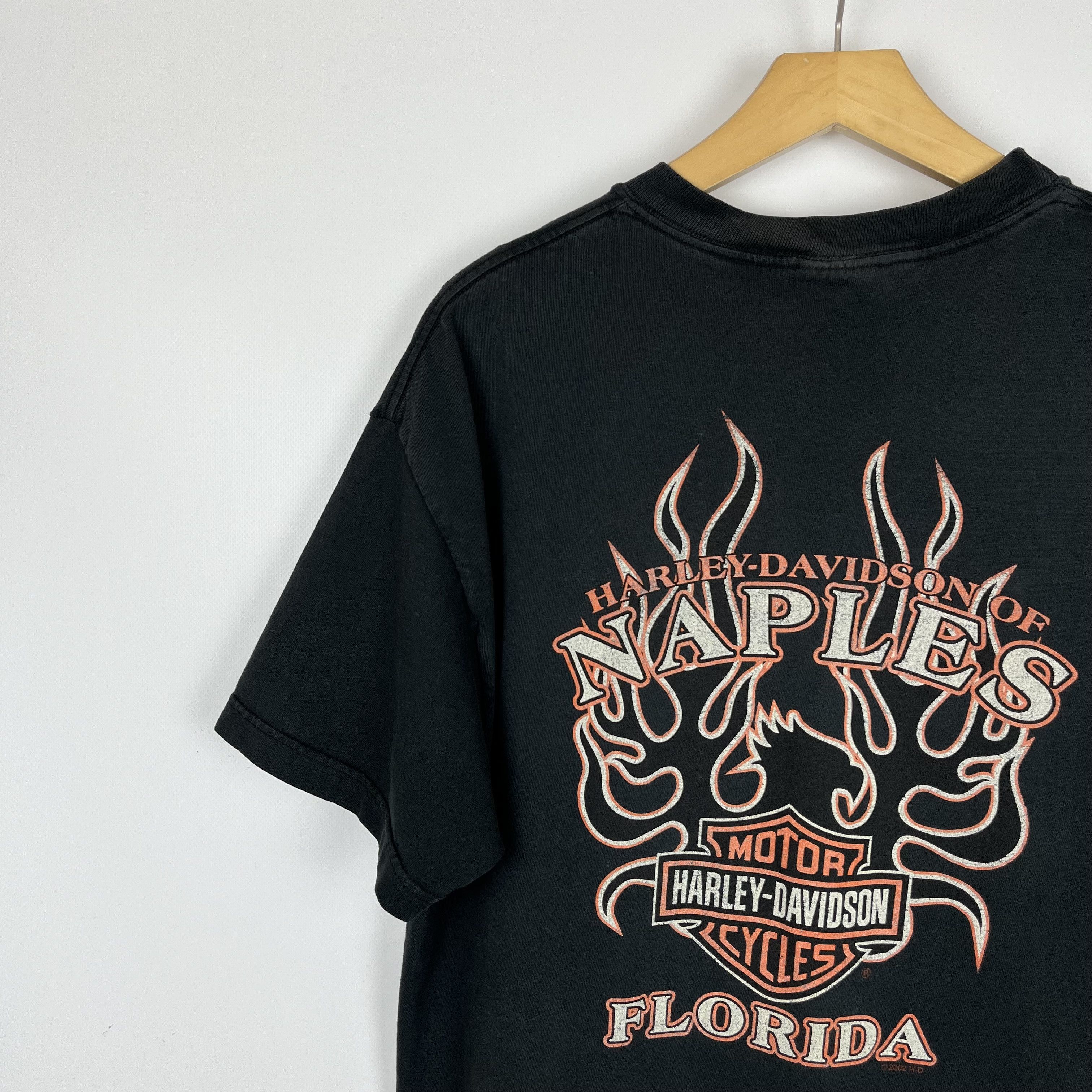 Harley Davidson Vintage Harley Davidson Flame Skull Florida T Shirt 2002 Size US L / EU 52-54 / 3 - 19 Thumbnail
