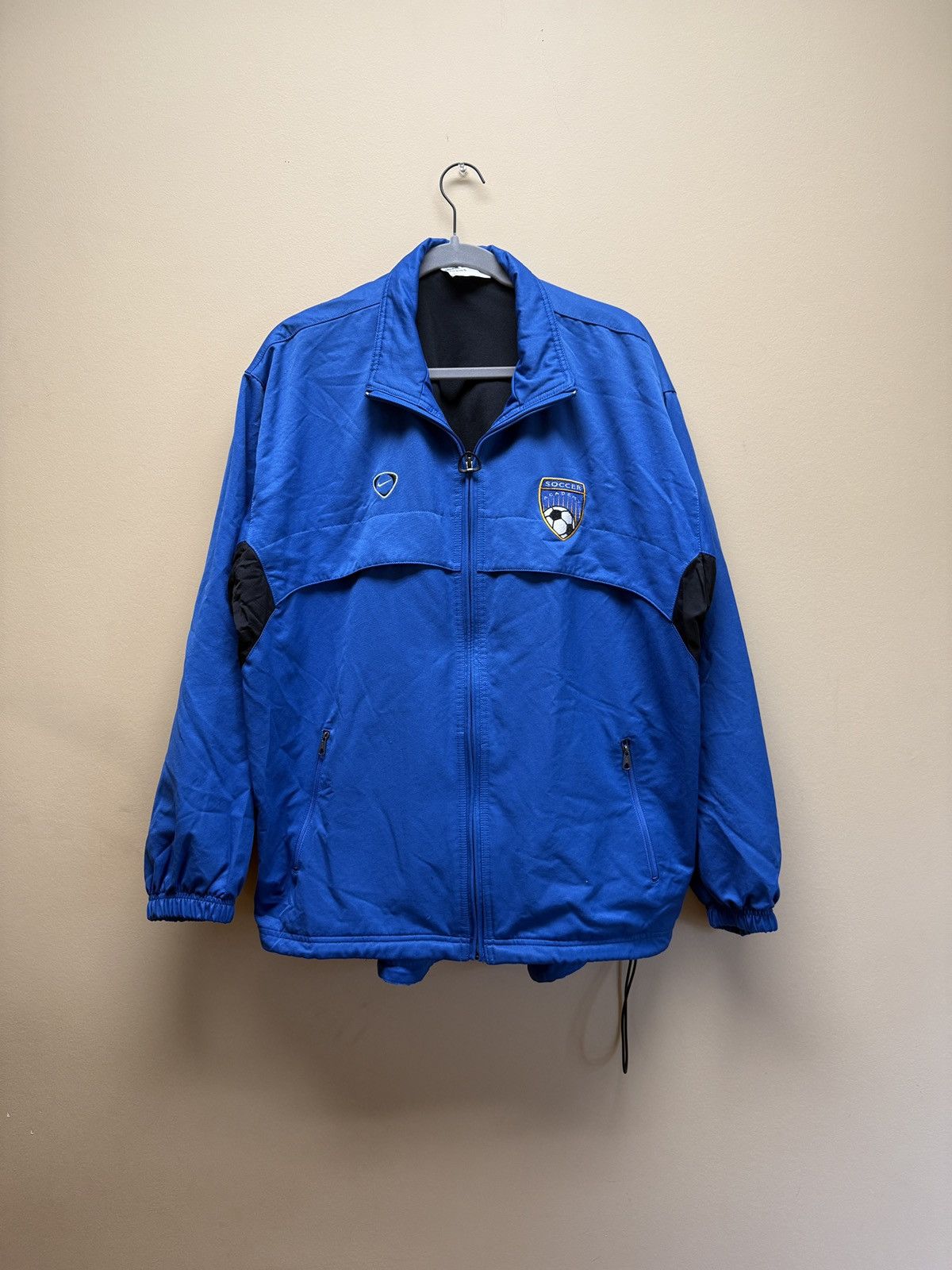 Nike 90s Vintage Blue Soccer Windbreaker Jacket Size US L / EU 52-54 / 3 - 1 Thumbnail