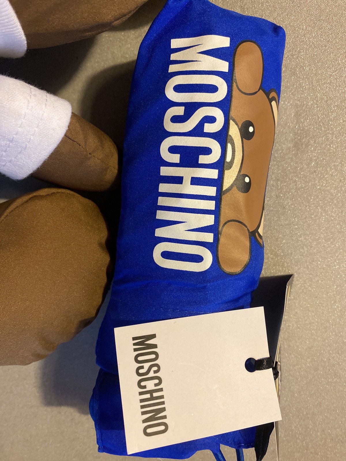 Moschino umbrella and toy Bear