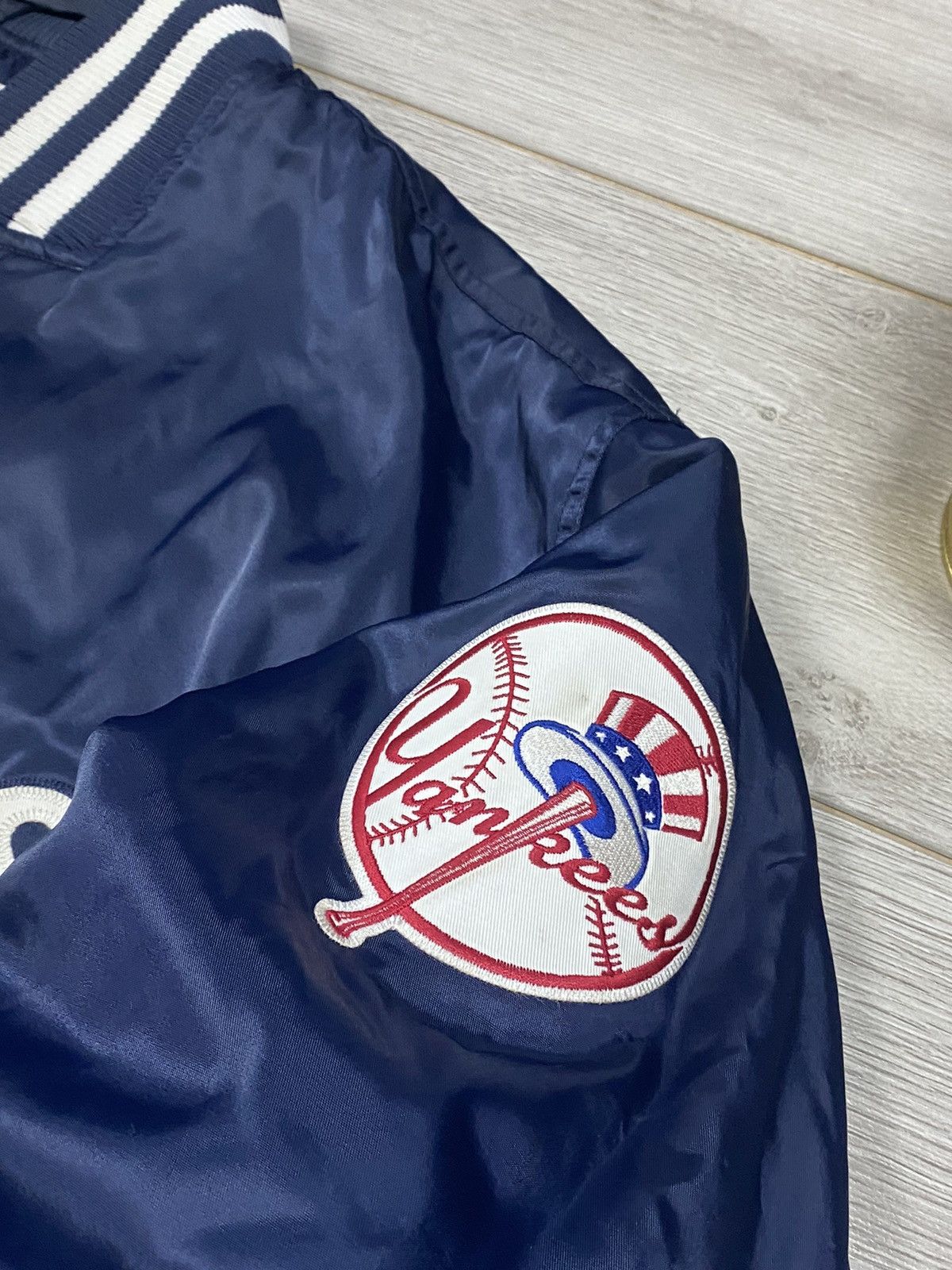 MLB Majestic Yankees vintage baseball bomber varsity buttons Size US XXL / EU 58 / 5 - 5 Thumbnail