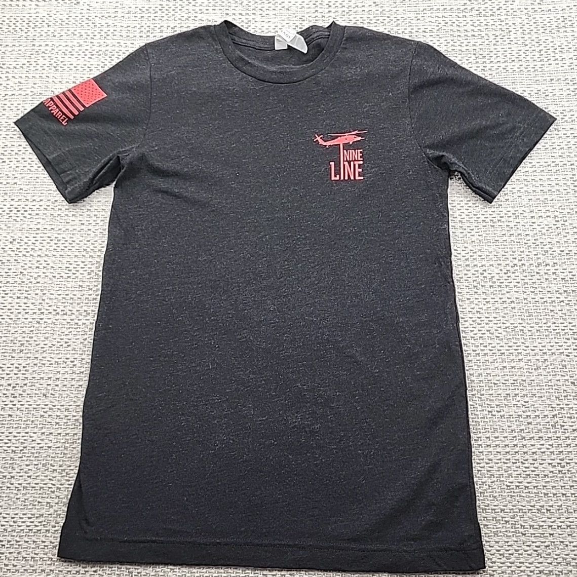 Vintage Nine Line Graphic Tee T-Shirt Men Small Black Cotton Logo Patriotic Military Short Sleeve Crew Neck Size US S / EU 44-46 / 1 - 3 Thumbnail