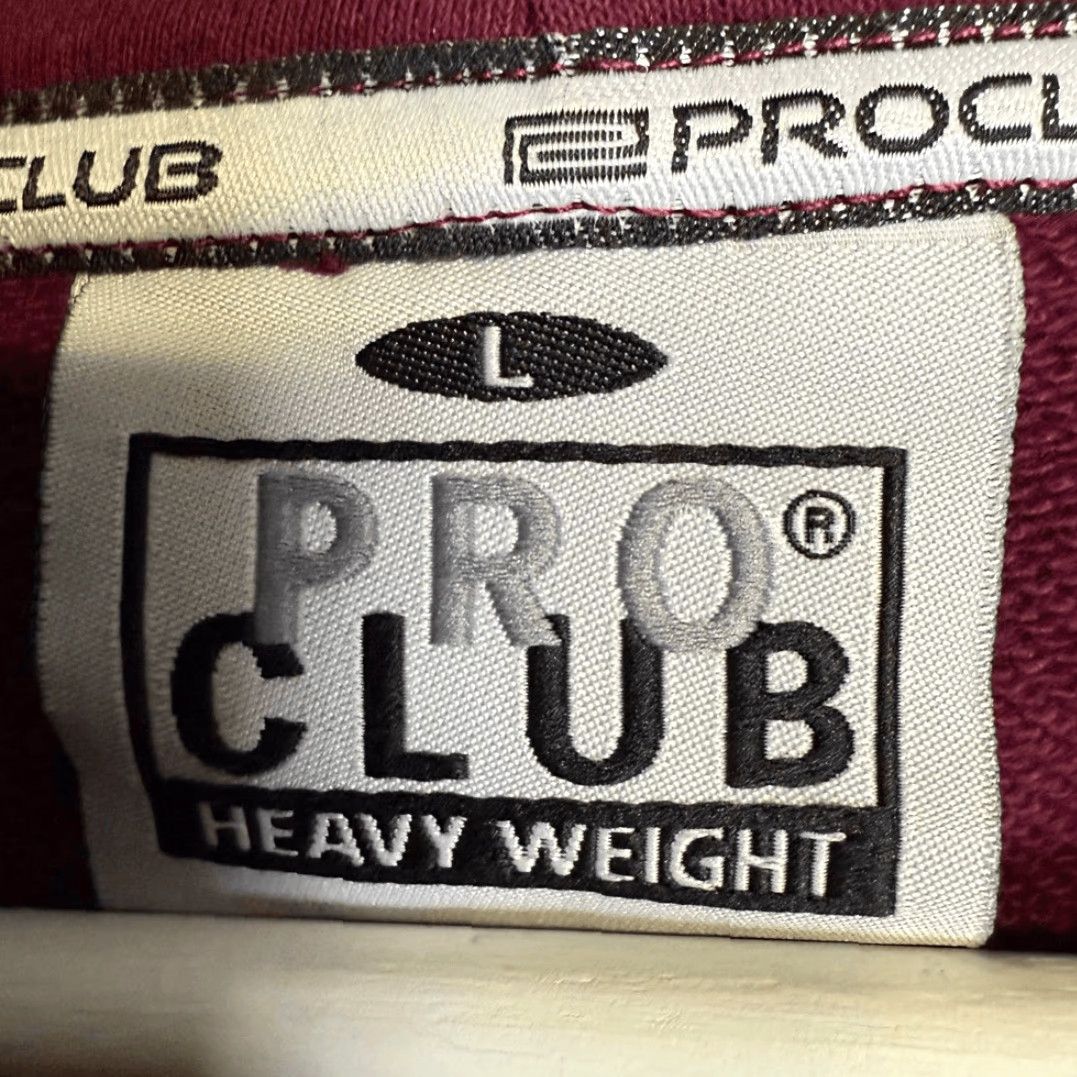 Vintage VINTAGE NWOT Pro Club Heavyweight Hoodie Sweatshirt Pullover Men’s L Burgundy Red Shirt Size L / US 10 / IT 46 - 2 Thumbnail