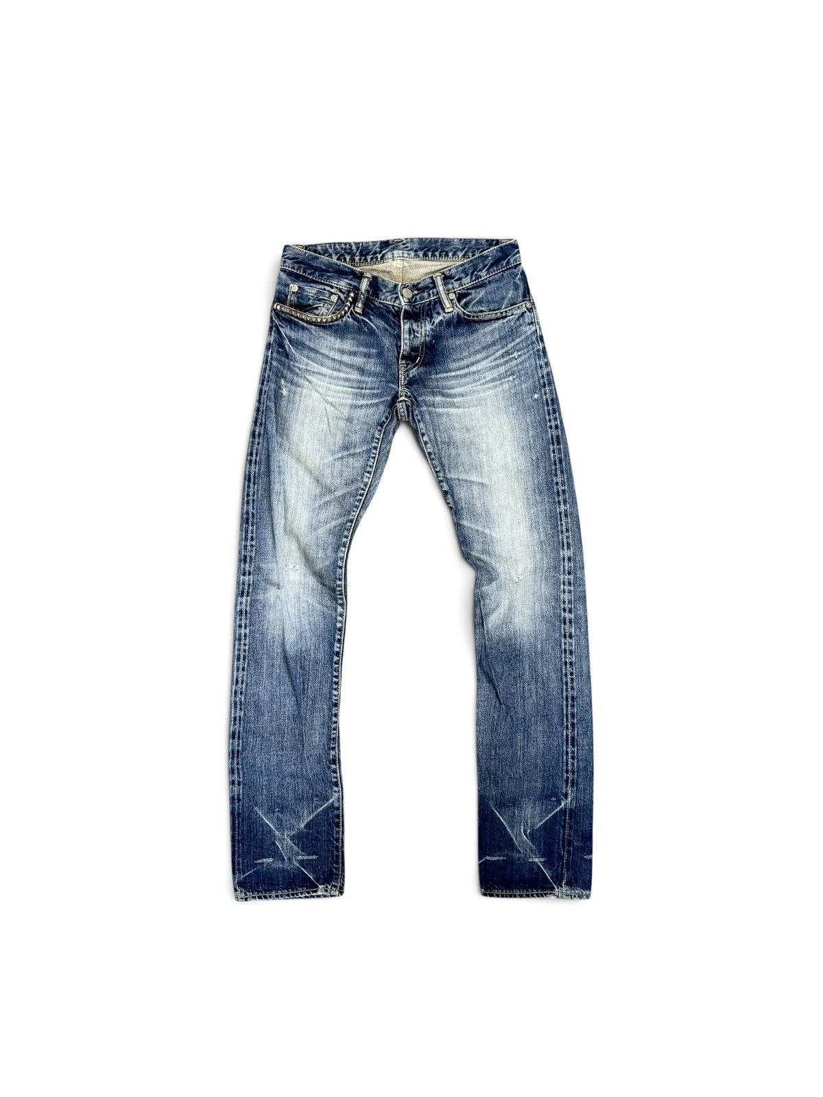 【y2k】Hysteric Glamour　Distressed denim Hysteric Glamour Y2K Hysteric Glamour Studded Distressed Hysterics