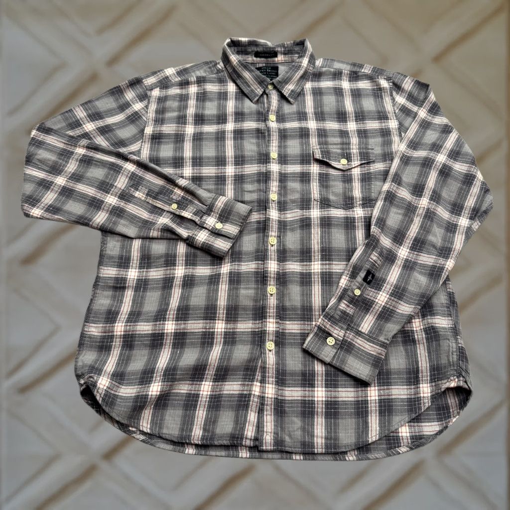 Lucky Brand Lucky Brand Flannel Button Down shirt Mens L Gray Brown Plaid Cotton Casual Shirt Size US L / EU 52-54 / 3 - 1 Thumbnail