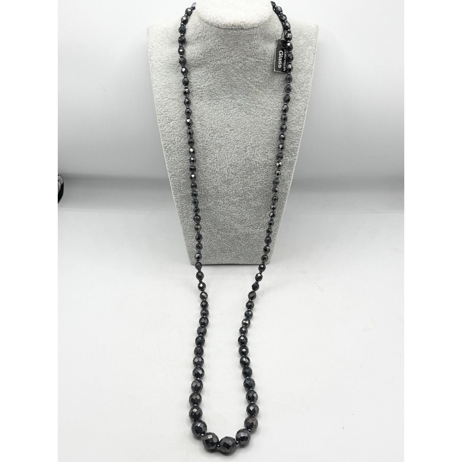 Other Vintage hematite bohemian glass beaded long necklace Size ONE SIZE - 4 Thumbnail