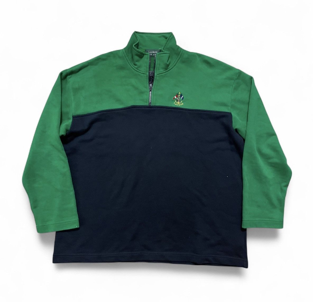 Polo Ralph Lauren Green Tag Vintage Half Zipper Polo Ralph Lauren Crossflag Size US XL / EU 56 / 4 - 1 Thumbnail