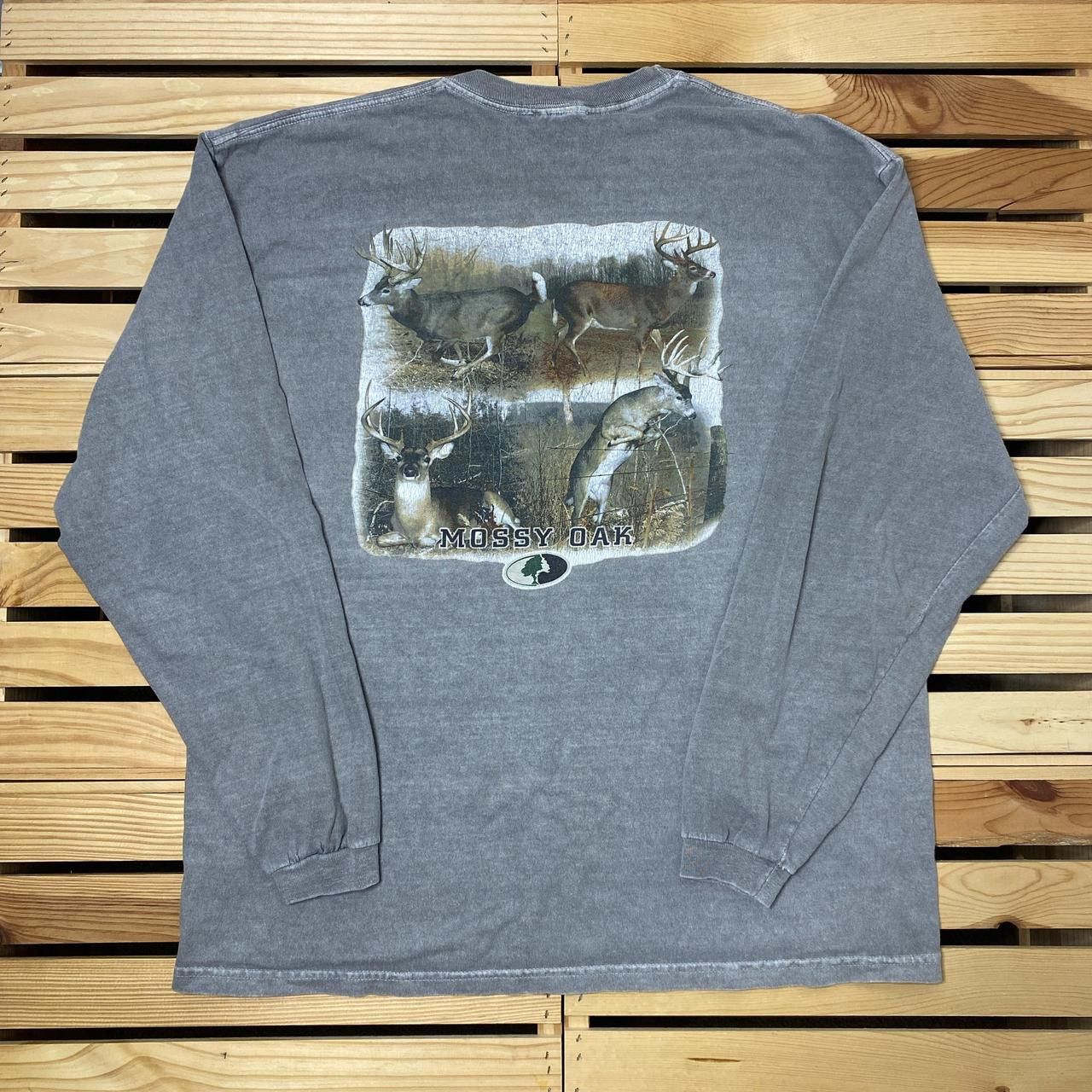 Vintage Mossy Oak Faded Gray Nature Tee Size Large