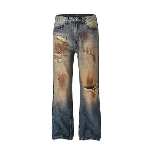 VIBE Punk ink-splashed distressed dirty ripped loose jeans Size US 32 / EU 48 - 1 Thumbnail