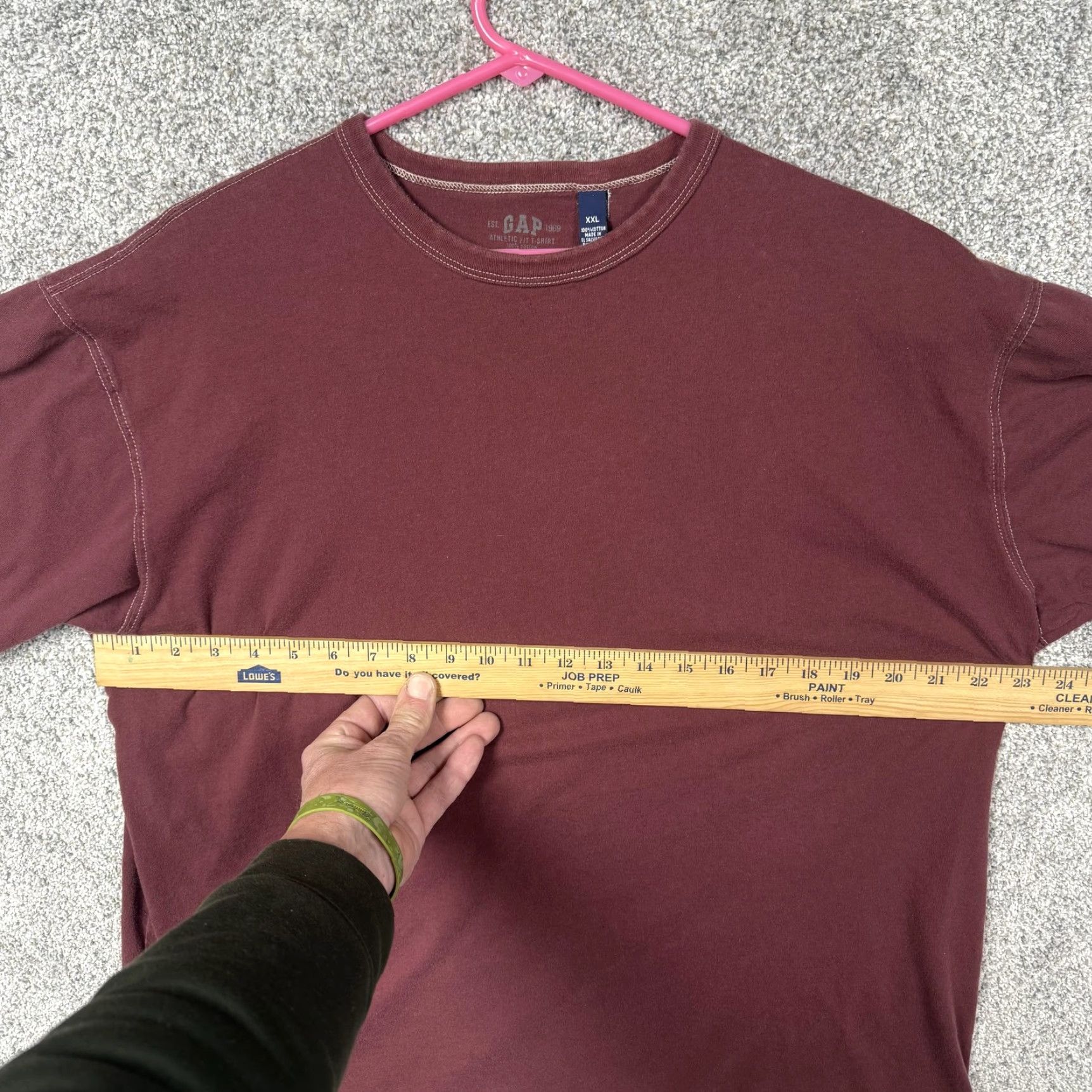 Gap VINTAGE Gap Shirt 2XL Maroon Athletic Fit 100% Cotton Crewneck Mens T-Shirt Short Sleeve Solid EST. GAP 1969 Size US XXL / EU 58 / 5 - 3 Thumbnail